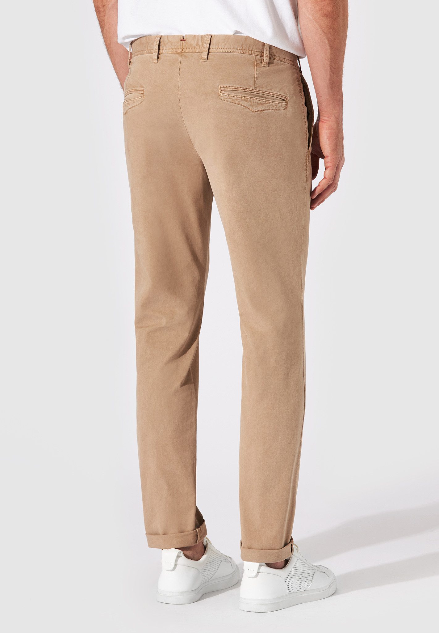 Hiltl Chinos Tavi Chino Hose Herren Slim Fit Casual Gabardine, braun, 50 Premium Baumwollhose mit Stretch, Casual Hose für Freizeit und Büro