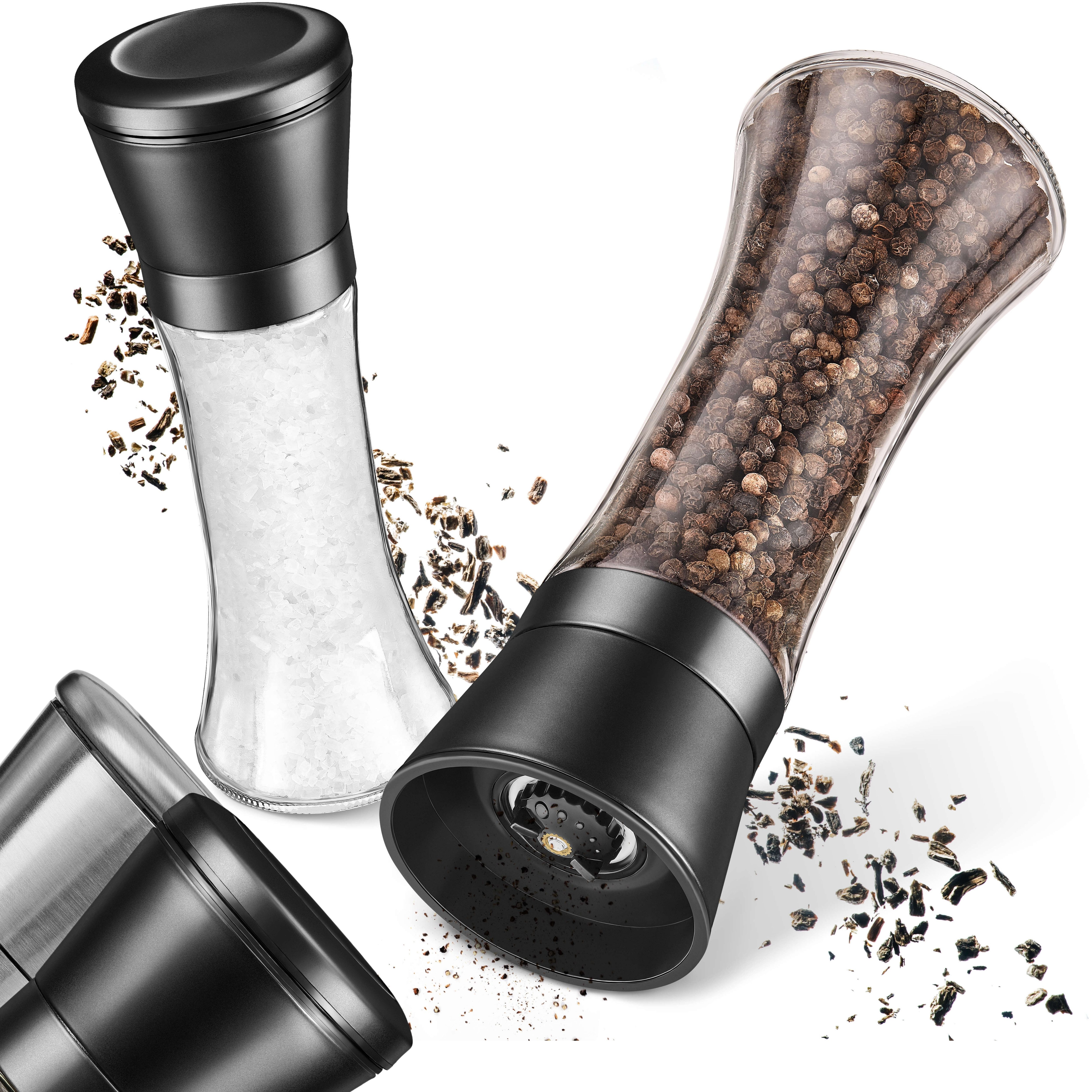 Salz-/Pfeffermühle mit Keramikmahlwerk & Edelstahl - Verstellbar Grob & Fein