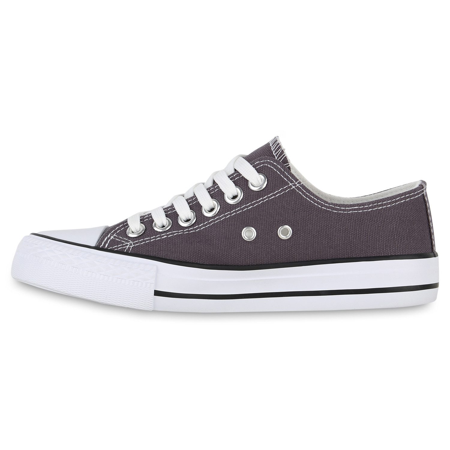 VAN HILL 21594036 TH CA01-1[TH] Damen Sneaker Dk Grey 36 Sneaker Damen Sneaker Low Schnürer Bequeme Basic Stoff Freizeit