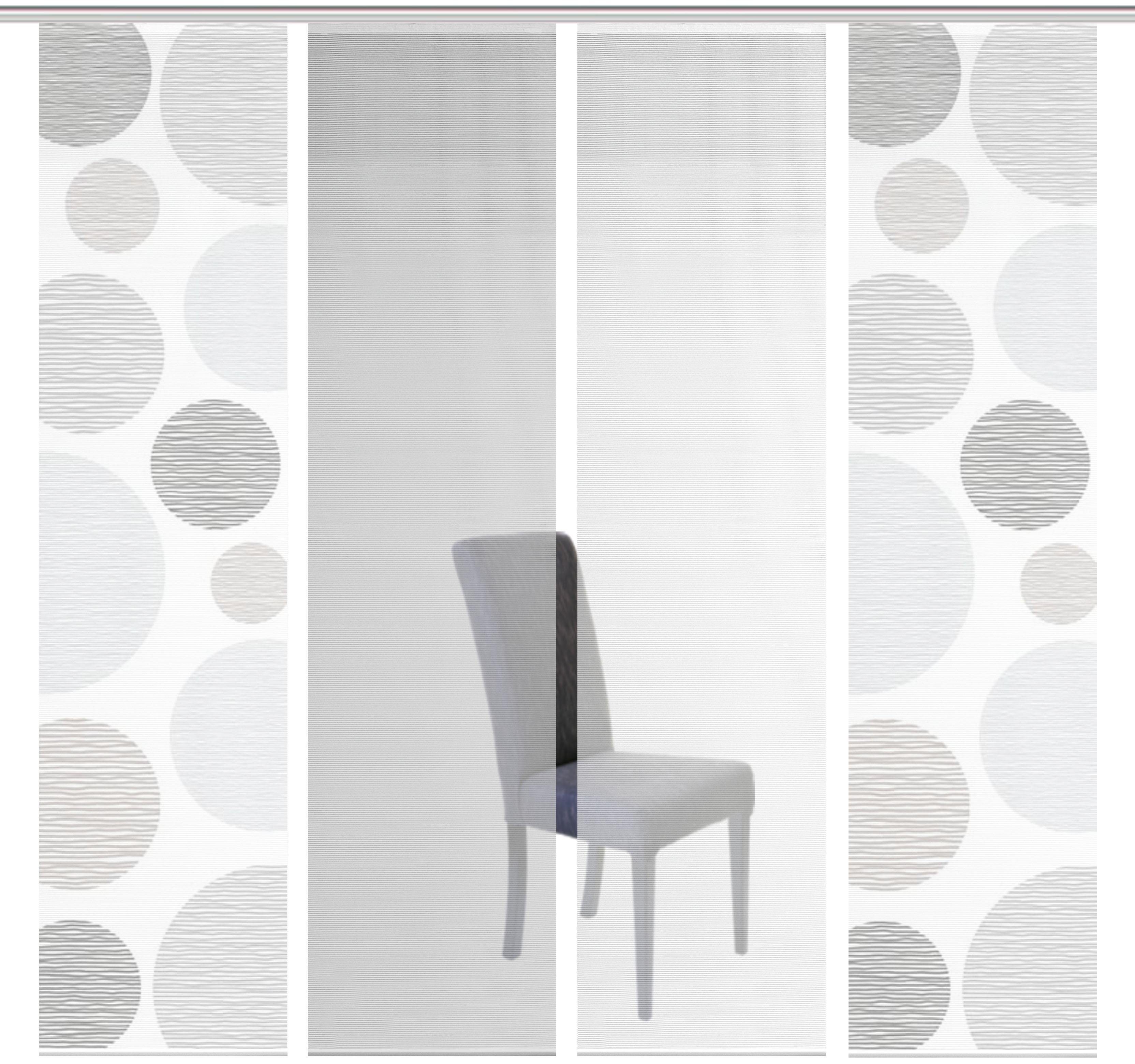 Vision S Schiebegardine 4ER SET BORDEN (4 St), Paneelwagen, halbtransparent günstig online kaufen