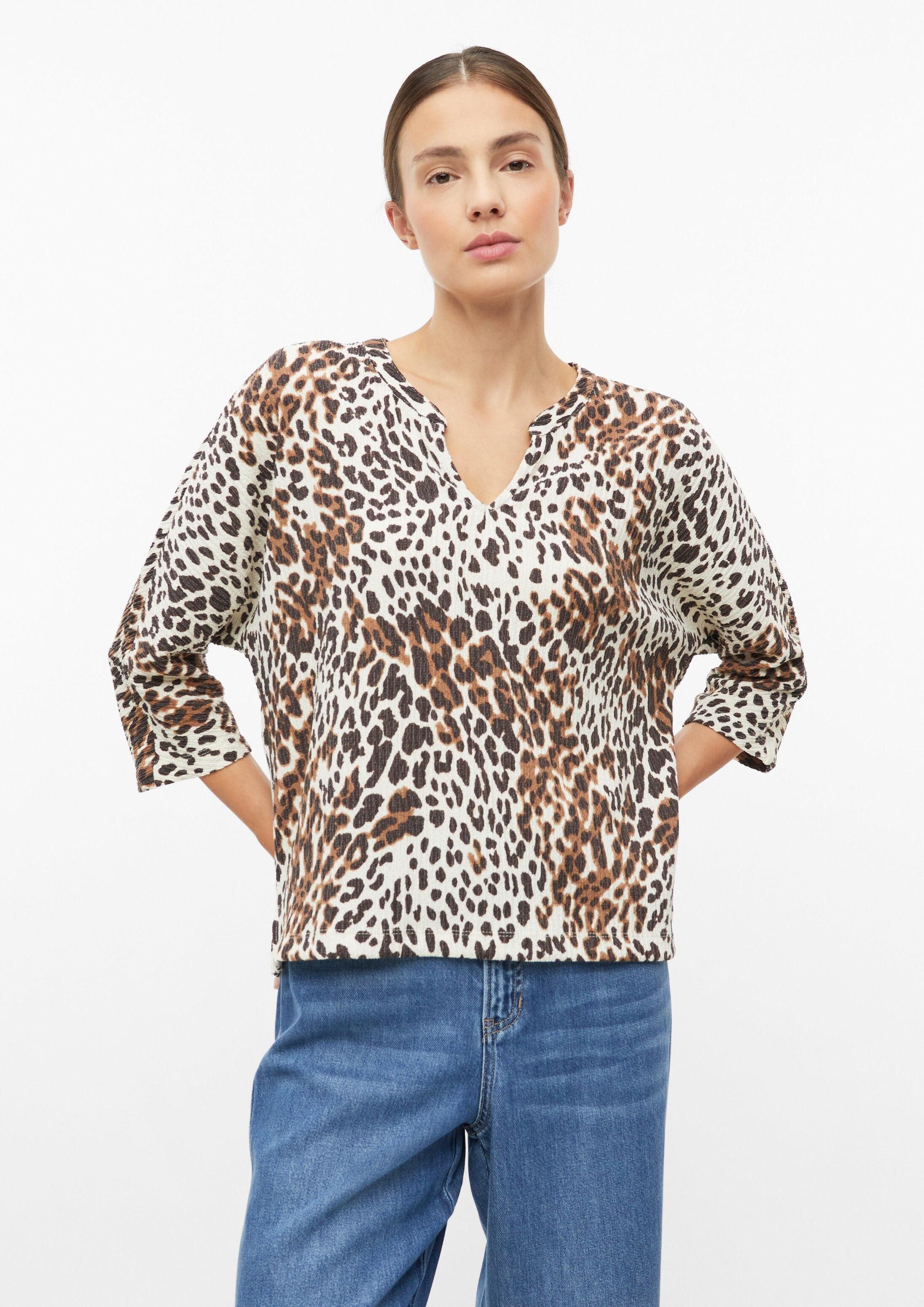 s.Oliver 3/4-Arm-Shirt T-Shirt T-Shirt aus Strukturjersey mit Fledermausärmel
