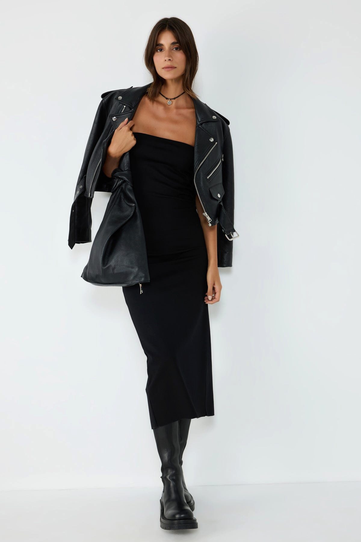 No Matter What Midikleid Trägerloses, gerade geschnittenes Midikleid günstig online kaufen