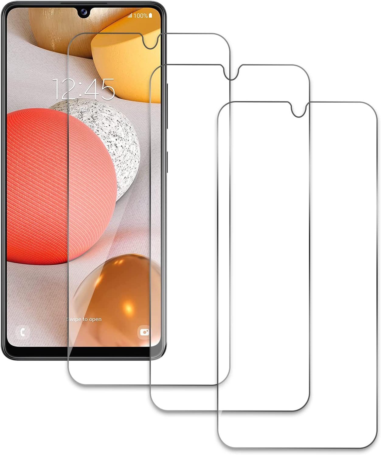 Baker Displayschutzglas 3x Panzerfolie Echt Glas Für Samsung Galaxy für A56 A54 A26 A25 A17 A16 A15 A05 A42 A34 A14 A53 A23 A13 A33 A03 A51 A71 M33 M23 M53 A32 A12 A52 A04 A02 M54 A55 A35 A36 A72, (3 Pack), Schutzfolie