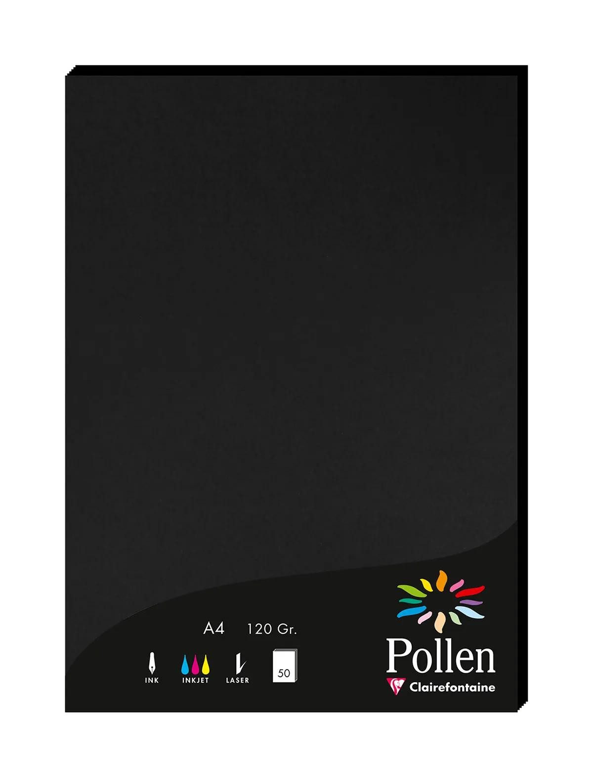 CLAIREFONTAINE Briefumschlag 10x Papier A4 120g 50 Blatt - Schwarz 4298C, Bogen