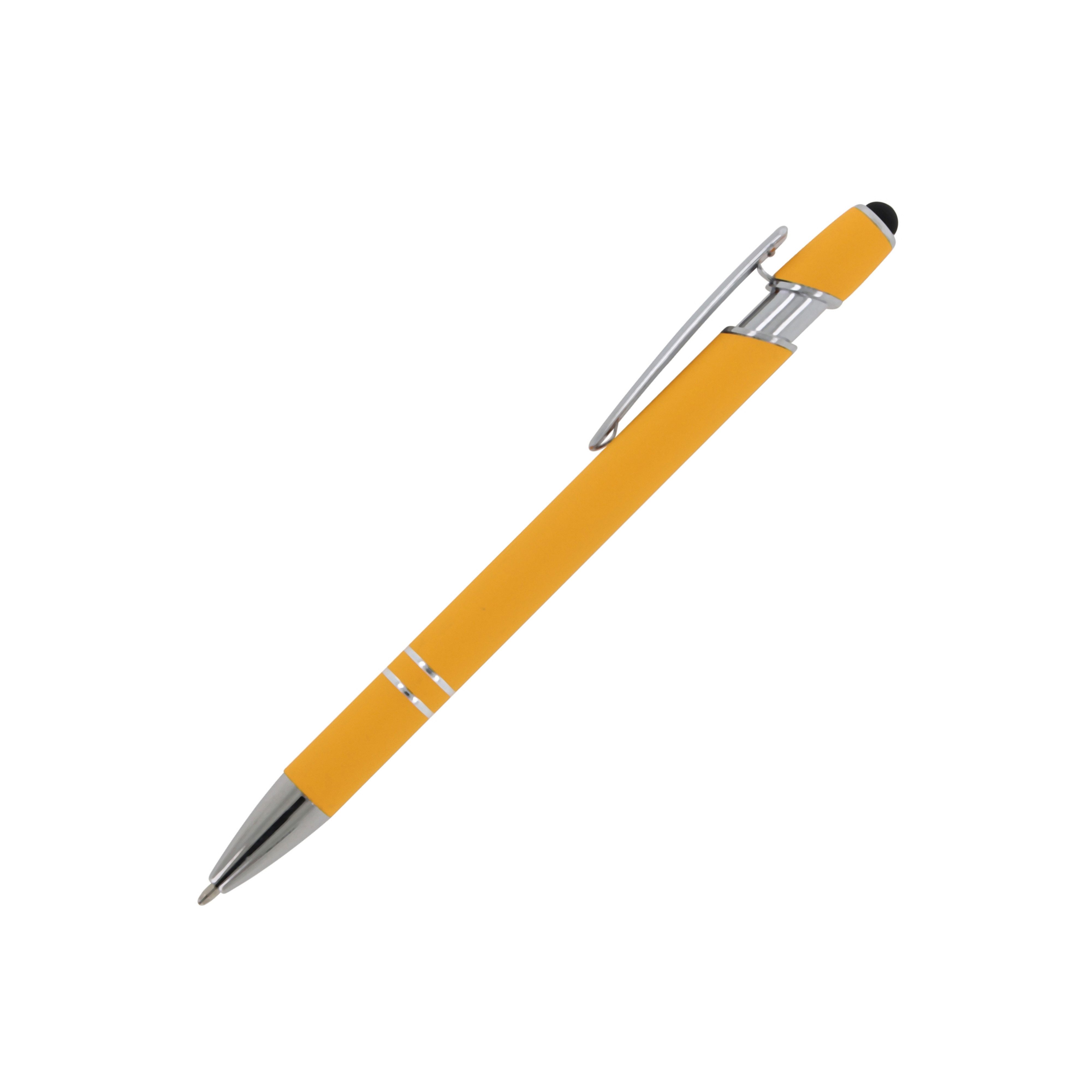 TOPPOINT Kugelschreiber Touchpen Kugelschreiber / aus Metall / Soft-Touch / Farbe: gelb