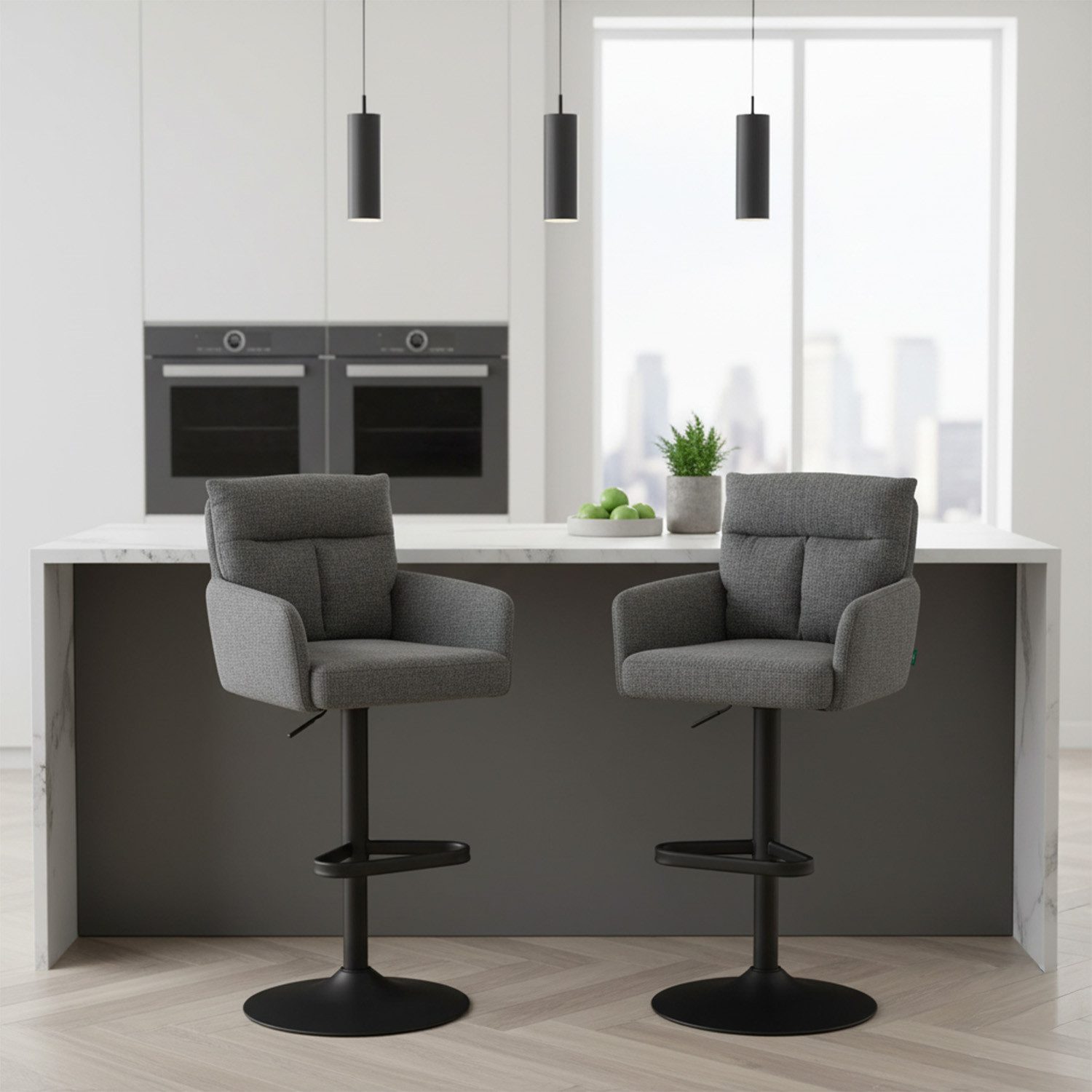 DUBI Möbel Barhocker Leo, Matt-Schwarz, 360° drehbar, höhenverstellbar im 2 günstig online kaufen