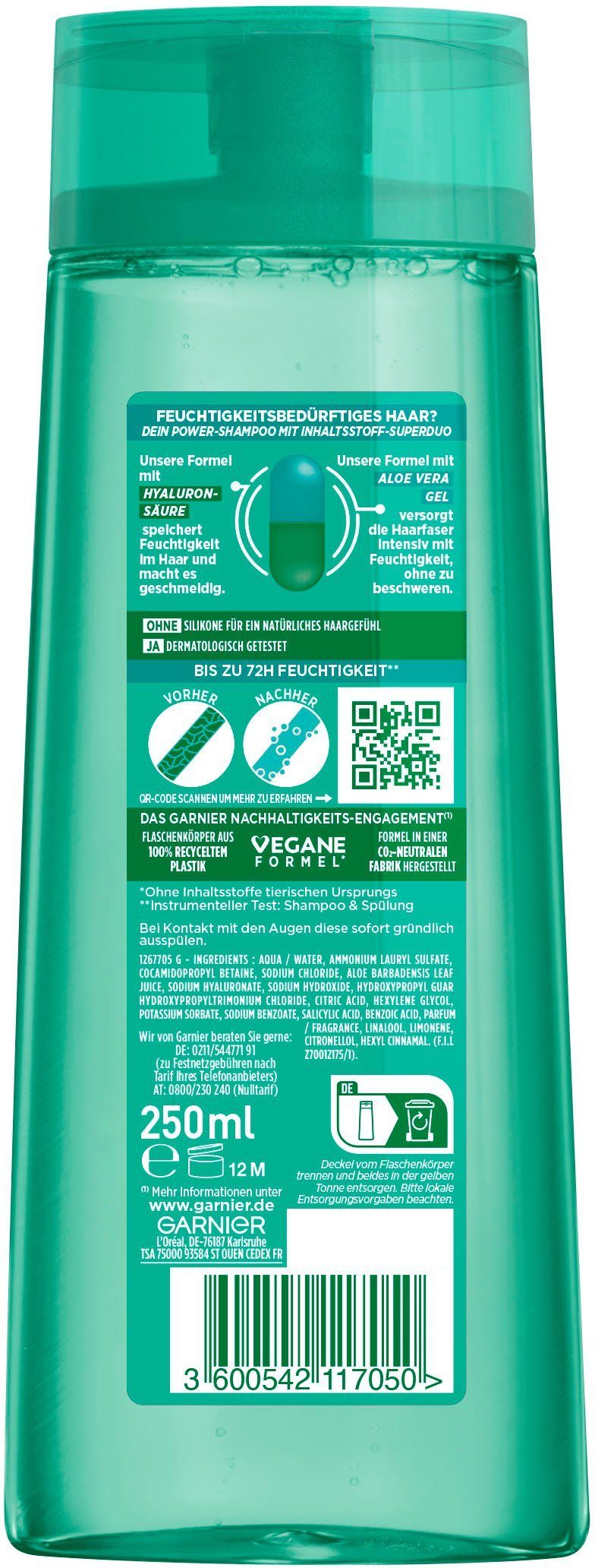 GARNIER Haarshampoo Garnier Fructis Aloe Hydra Bomb Shampoo, Packung,