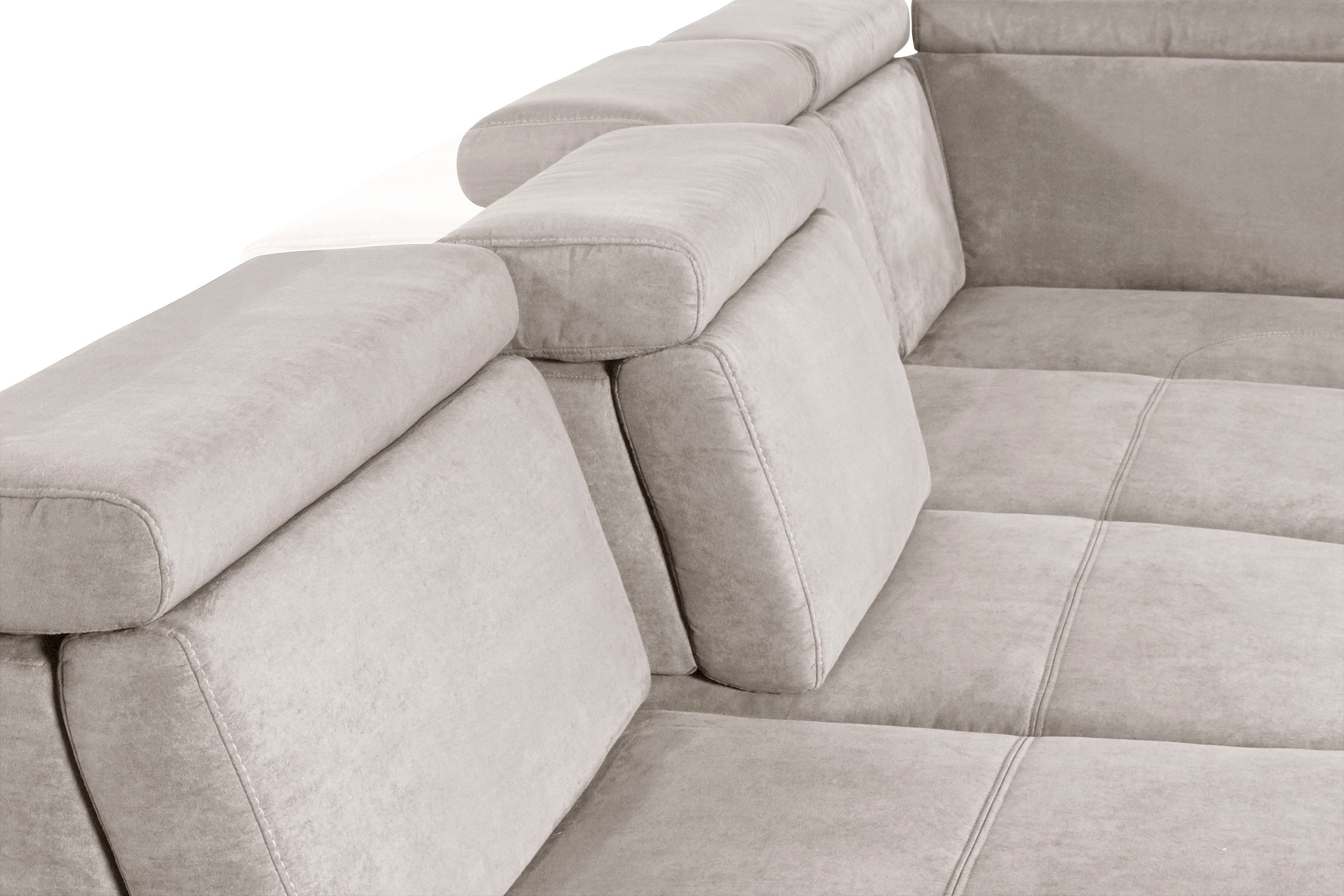 sit&more Wohnlandschaft Gizeh U-Form, 12 cm Fußhöhe, inklusive Sitztiefenverstellung und Kopfteilverstellung