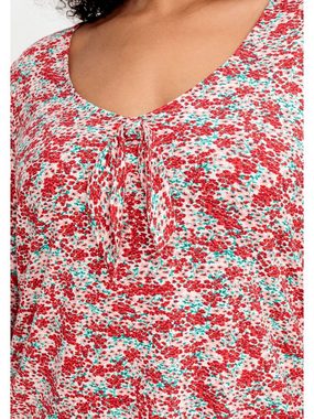 sheego by Joe Browns T-Shirt Große Größen mit Allover-Blumendruck und tiefem Ausschnitt