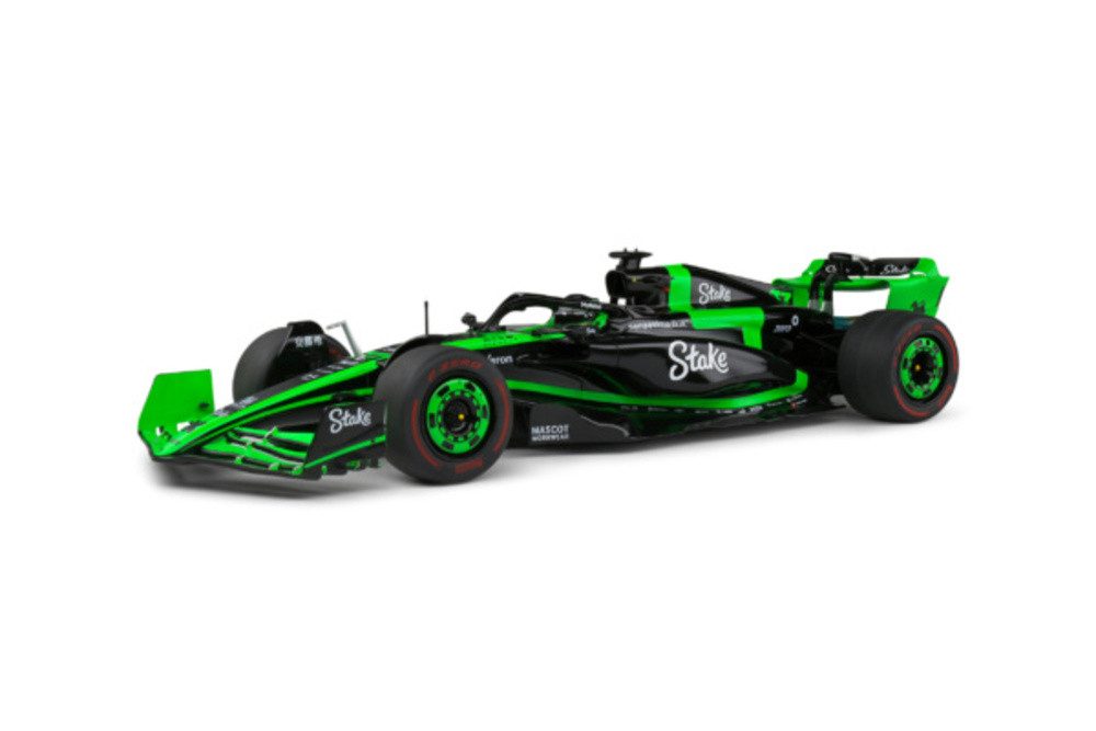 Solido Modellauto Kick Sauber F1 Team C44 #77 Japan GB 2024 schwarz grün Bottas, Maßstab 1:18