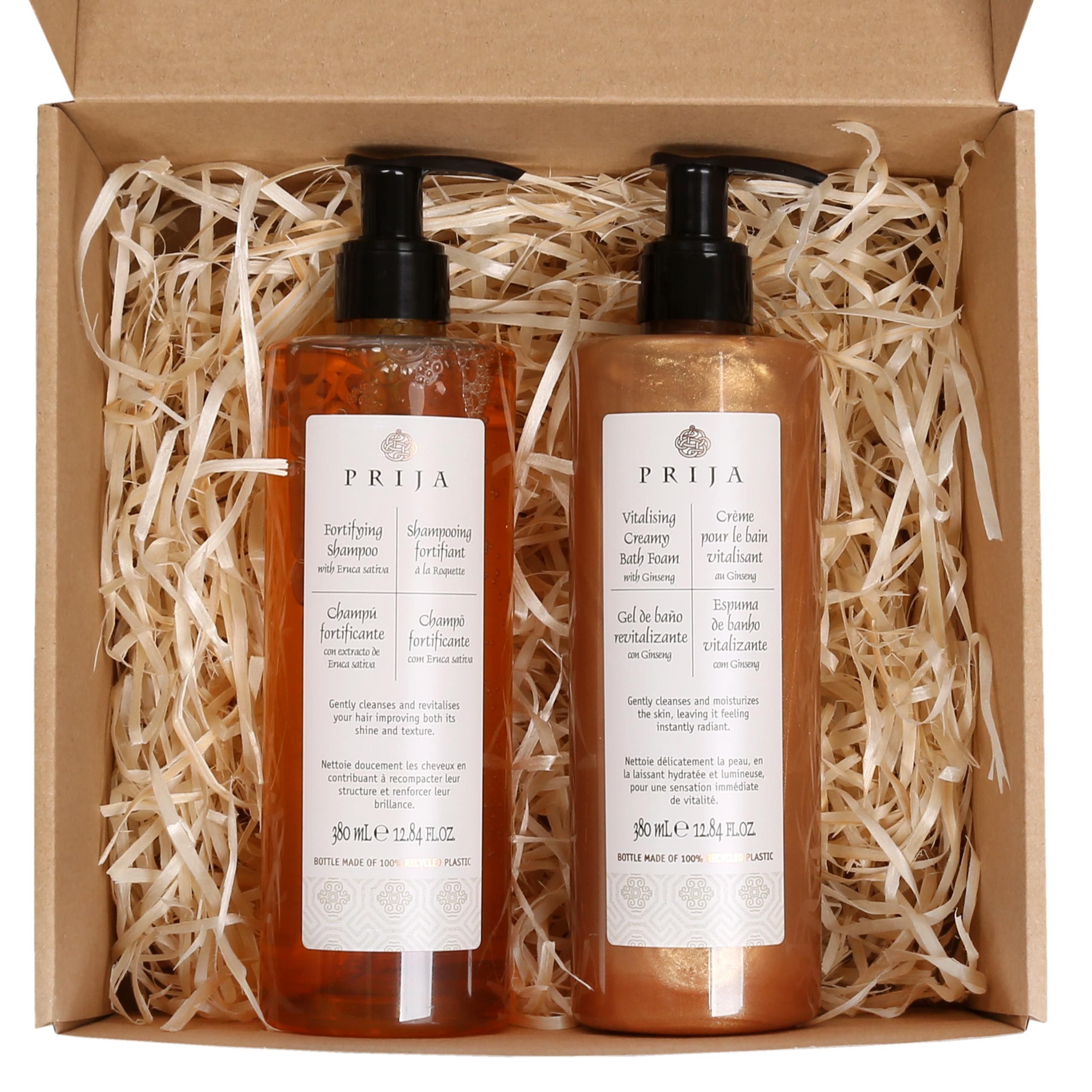 PRIJA Körperpflegemittel PRIJA-Set: Haarshampoo mit Rucola + Badelotion mit Goldpartikeln
