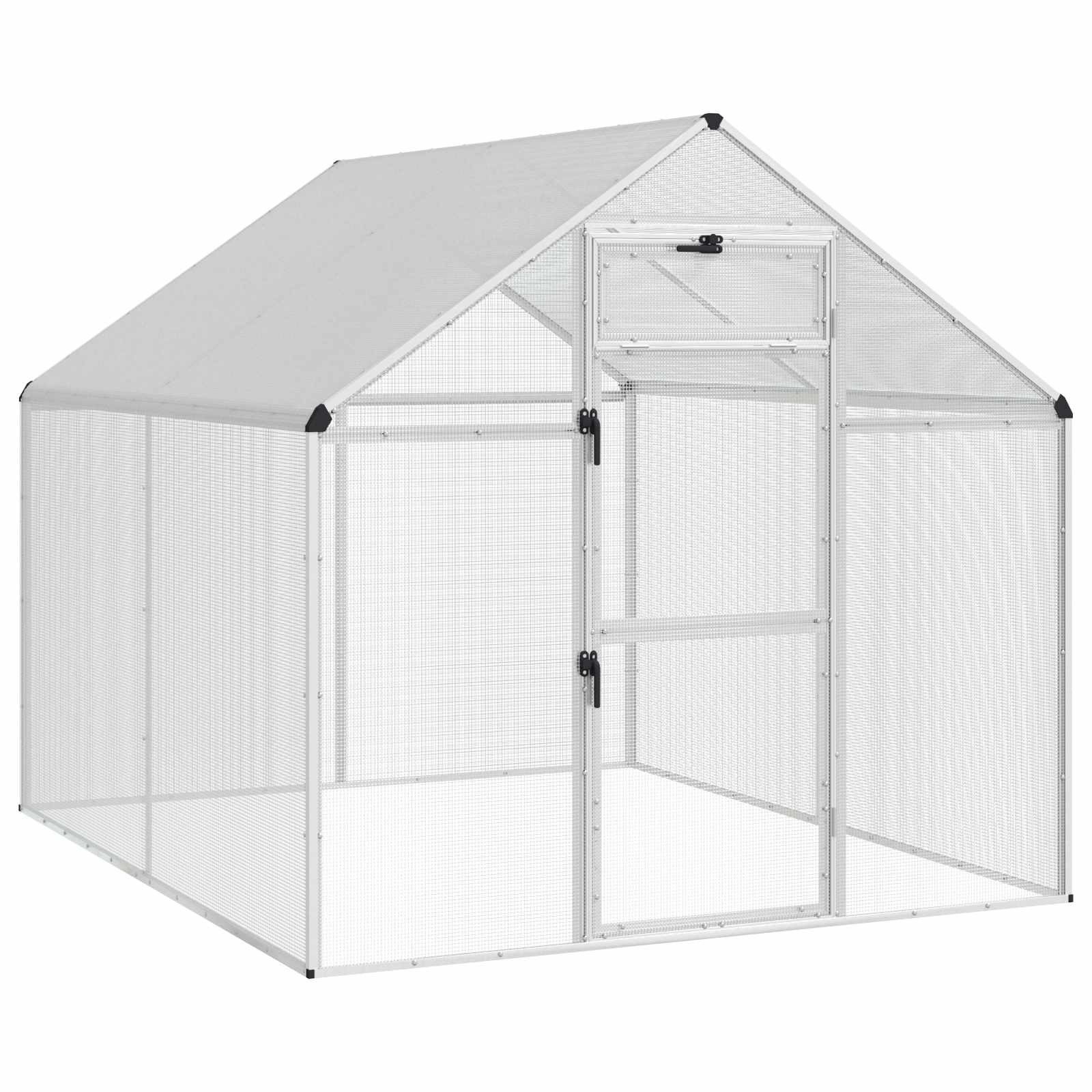 vidaXL Voliere 181,5 x 221 x 173,5 cm Vogelkäfig Silber 181,5x221x173,5 cm