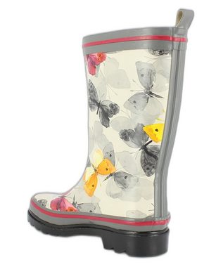 Beck Gummistiefel Schmetterling, Damen- Gummistiefel (wasserdicht, für trockene Füße bei Regenwetter) weicher flexibler Naturkautschuk, herausnehmbare Innensohle