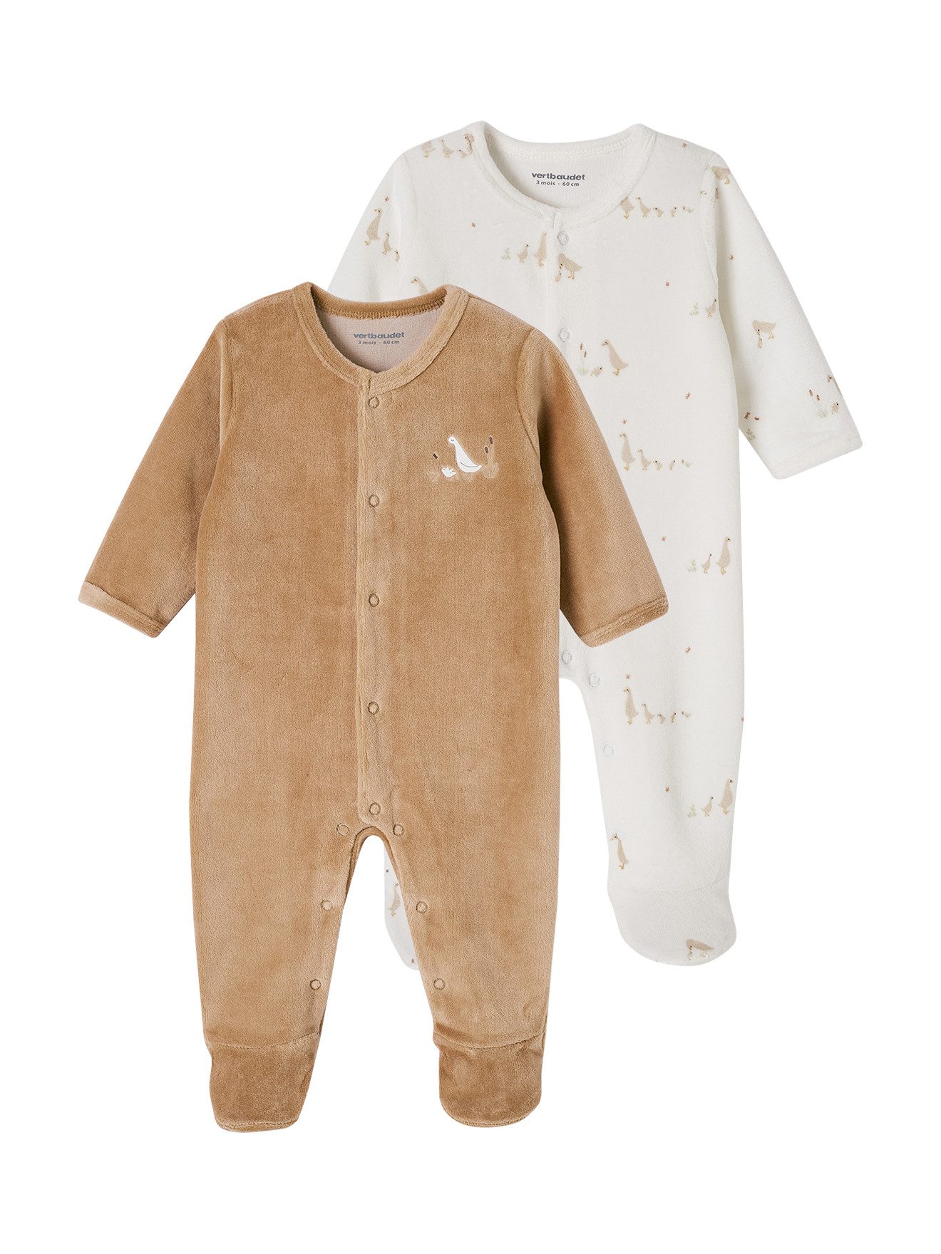 Schlafanzug 2er-Pack Baby Samtstrampler mit