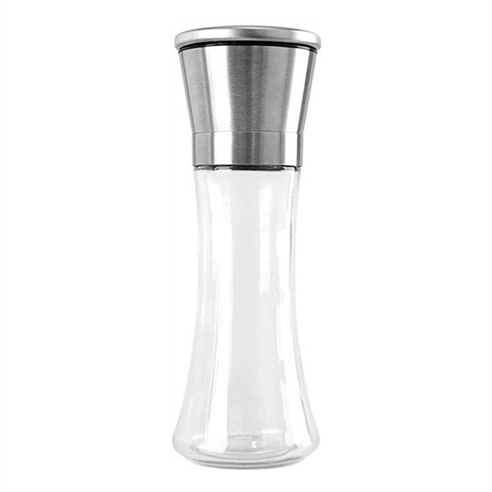 ZAXSD Salz-/Pfeffermühle Manuelle Pfeffermühle Glas Gewürz Gewürzflasche19 * 6.5CM, Salz-/Pfeffermühle Glas, Edelstahl, Kunststoff
