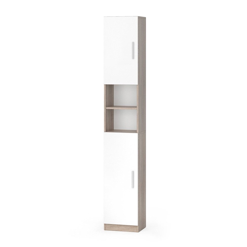 Vicco Hochschrank Luis, Weiß/Sonoma, 32 x 190 cm (1-St)