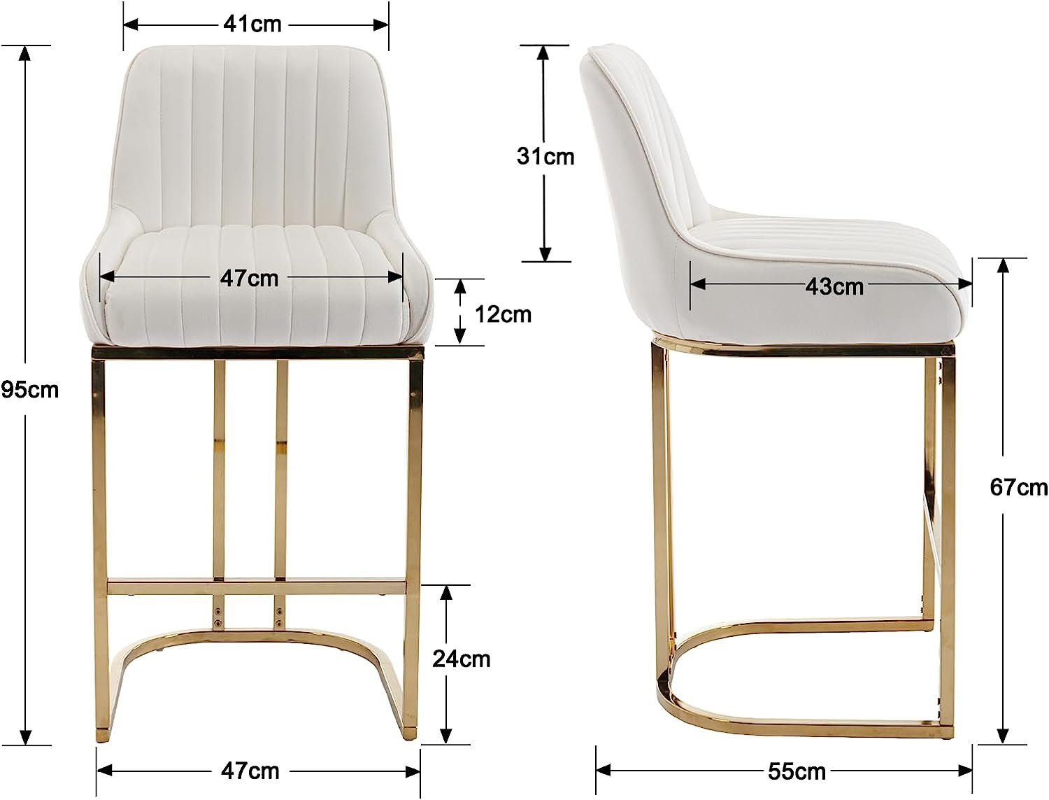 WAHSON OFFICE CHAIRS Barhocker Samt 2/4er günstig online kaufen