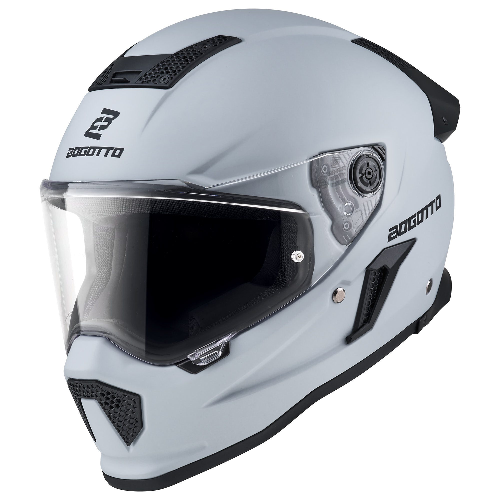 Bogotto Motorradhelm Rapto Helm, vorbereitet für Kommunikationssystem,geeignet für Brillenträger,v