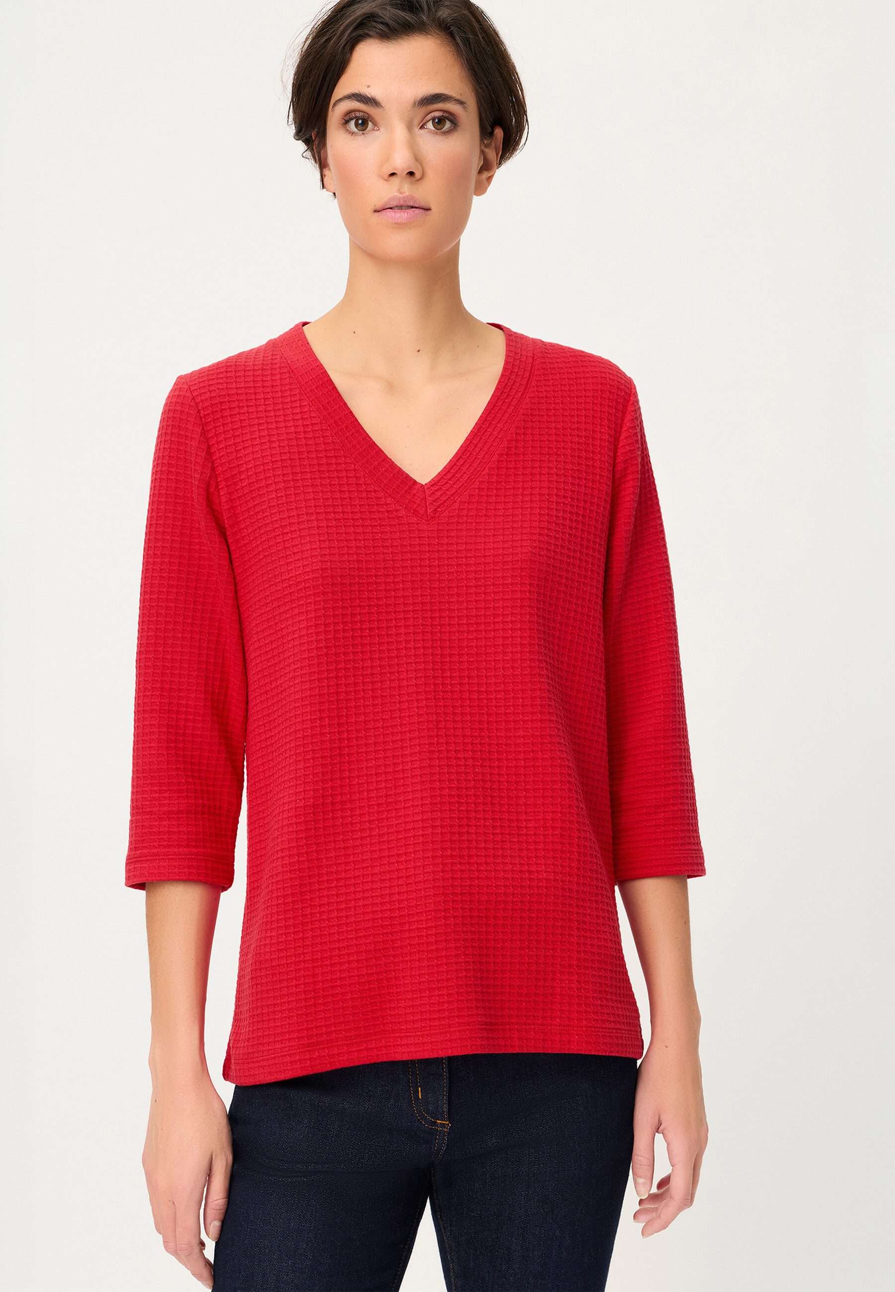 Olsen T-Shirt Shirt mit strukturierter Jacquard-Optik