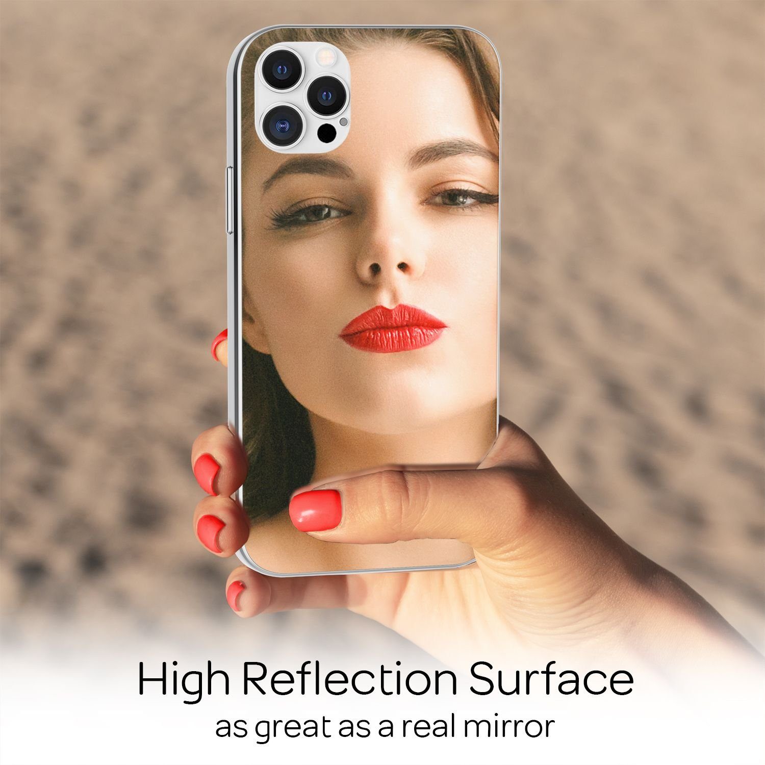 Nalia Smartphone-Hülle Apple iPhone 11, Spiegel Hartglas Hülle / Super  Klarer Spiegeleffekt / Harte Rückseite wie ein echter Spiegel / Silikon  Rahmen / Kratzfest / Mirror Case / Tempered Glass Cover 