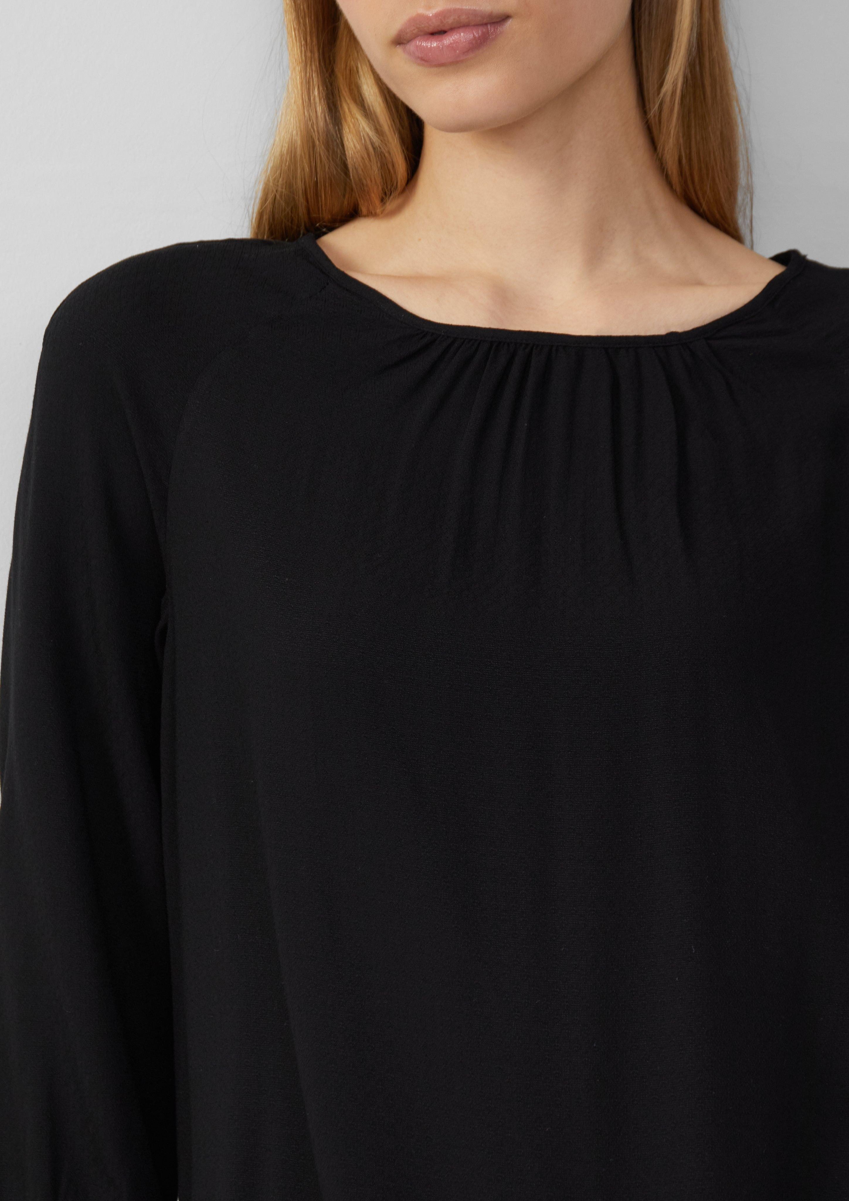 s.Oliver Langarmbluse Strukturierte Viskose-Bluse mit Raff-Details günstig online kaufen