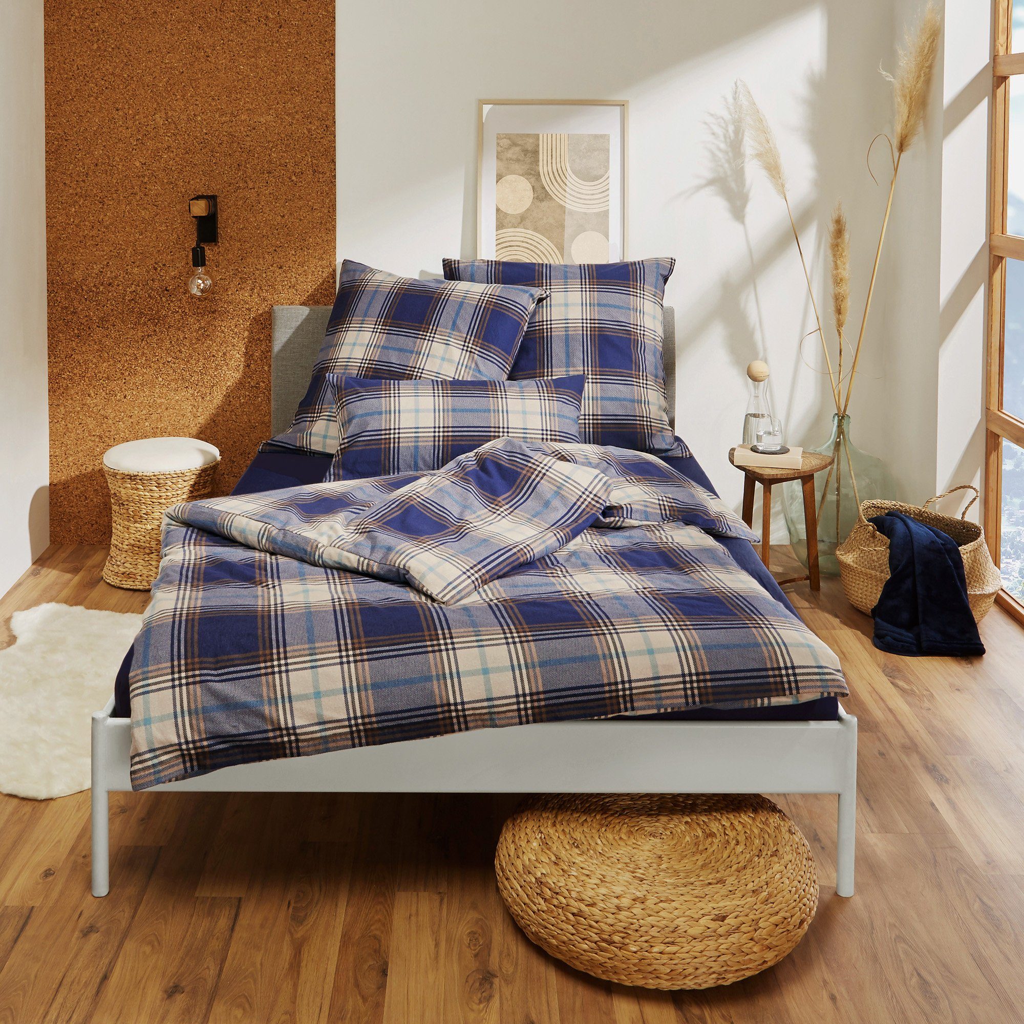 REDBEST Bettwäsche Bettwäsche, Biber, Karo günstig online kaufen