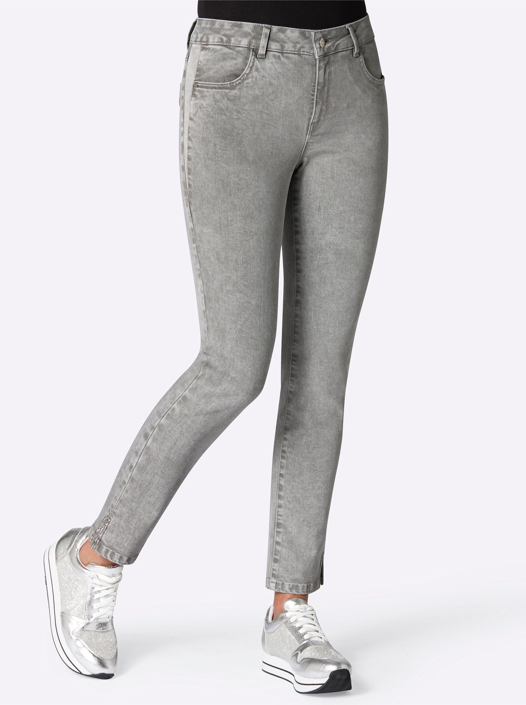 WITT WEIDEN Bequeme Jeans grey-denim | Slim-Fit Jeans