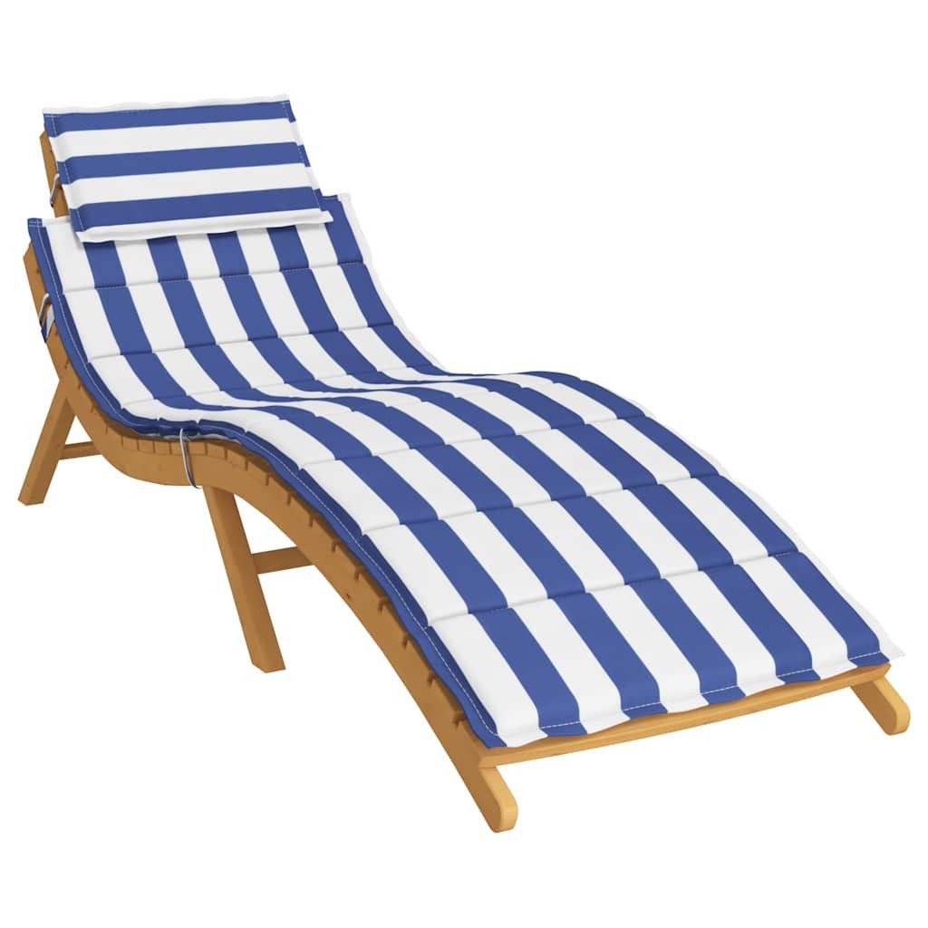 vidaXL Sitzauflage Sonnenliegen-Auflage Blau&Weiß Gestreift Oxford-Gewebe, (1 St)