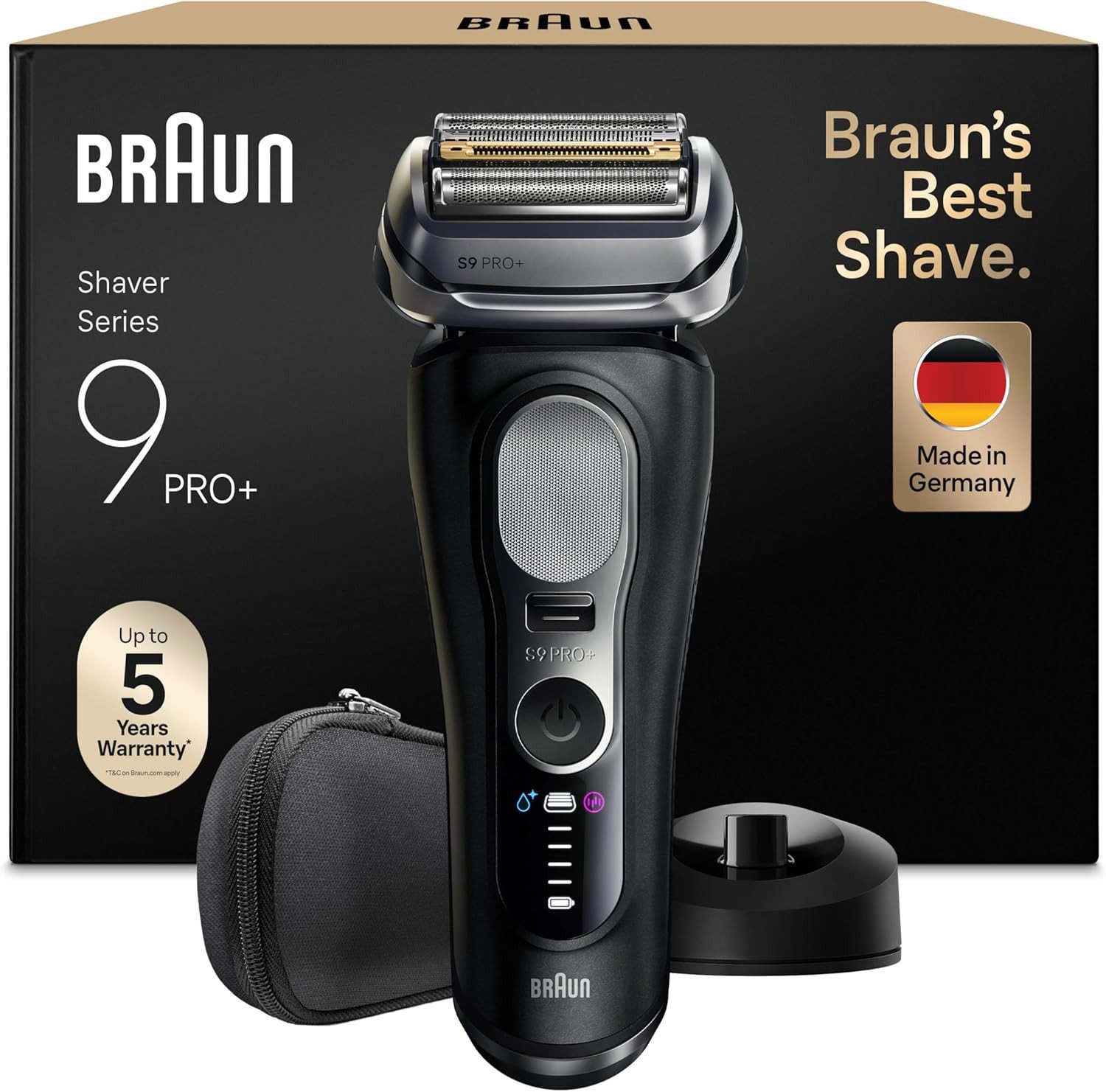 Braun Elektrorasierer Braun Series 9 PRO+ 9610si Elektrorasierer 5+1, SmartClick-Präzisionstrimmer, Nass- und Trockenrasierer, Ultradünne Präzisionsklingen, Pro-SensoAdapt, Ladeständer