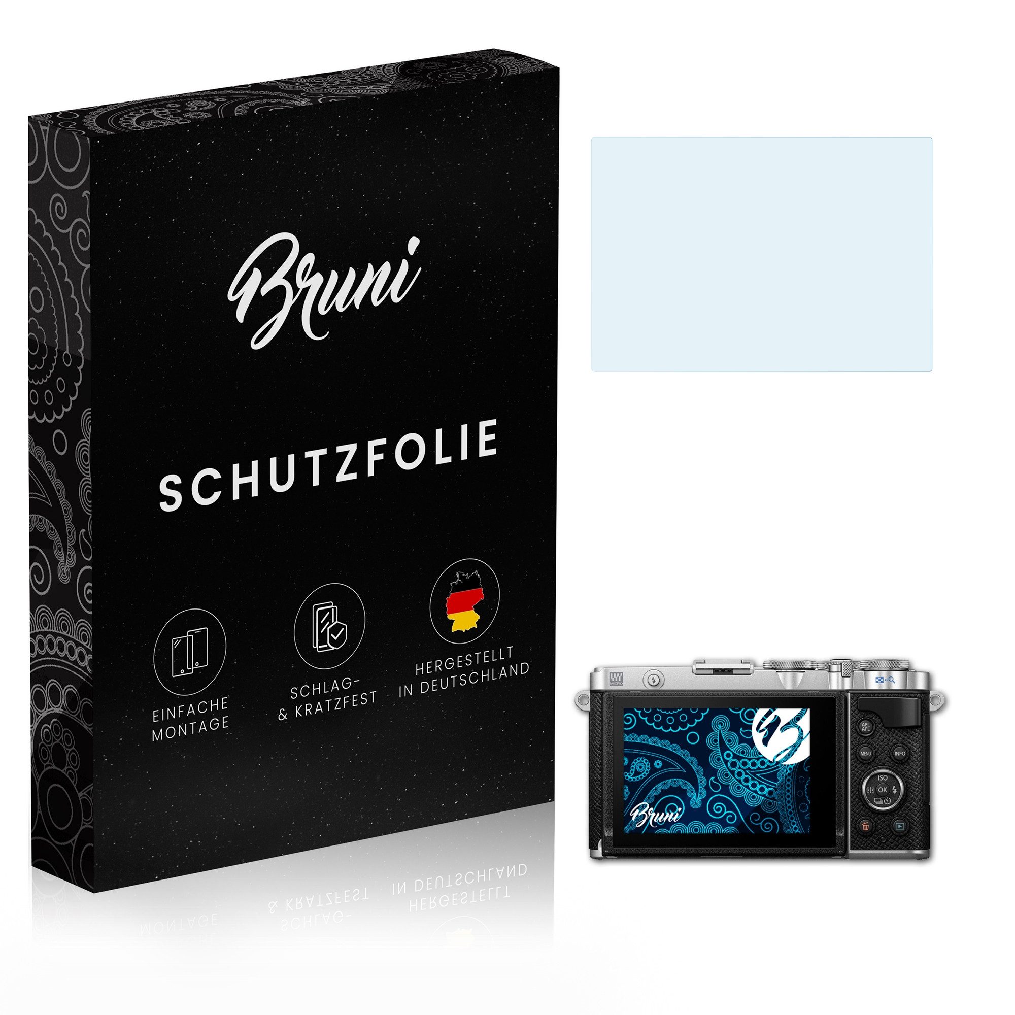 Bruni Schutzfolie Glasklare Displayschutzfolie für Olympus Pen E-P7, (2 Folien), praktisch unsichtbar