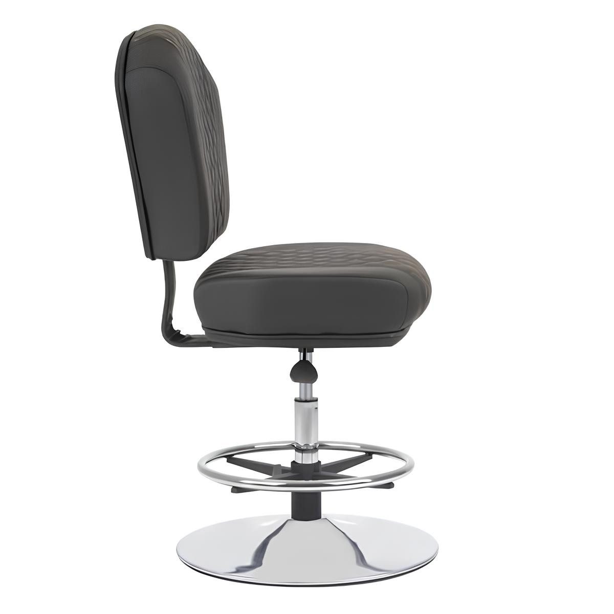 JVmoebel Barhocker Eleganter Metall Barhocker mit grauer Polsterung und hohem Sitzkomfort (1 St., 1x Barhocker), Made in Europa