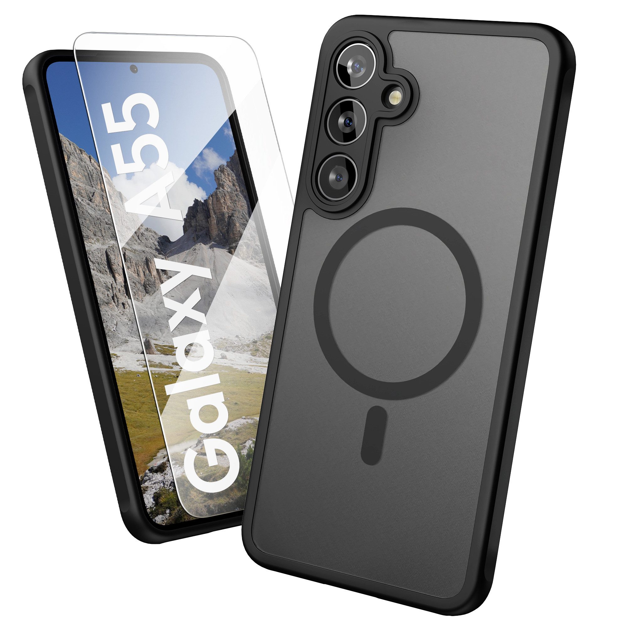 Oakshield Smartphone-Hülle Hülle für Samsung Galaxy A55 Handyhülle transparent, Schutzhülle stoßfest mit Kameraschutz - Case