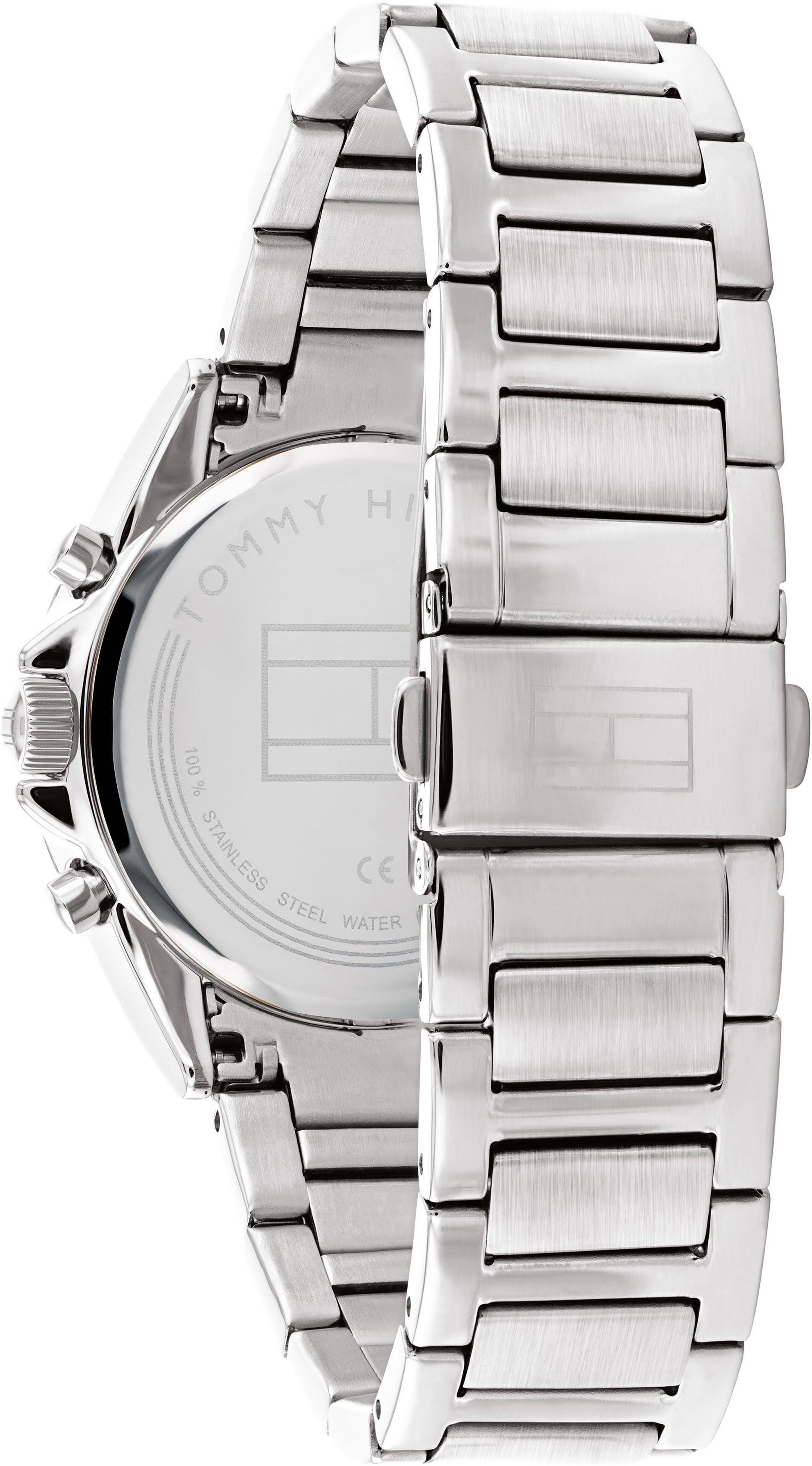 Tommy Hilfiger Multifunktionsuhr KENNEDY 1782384, Quarzuhr, Armbanduhr, Damen, Datum, Glaskristalle, Edelstahlarmband
