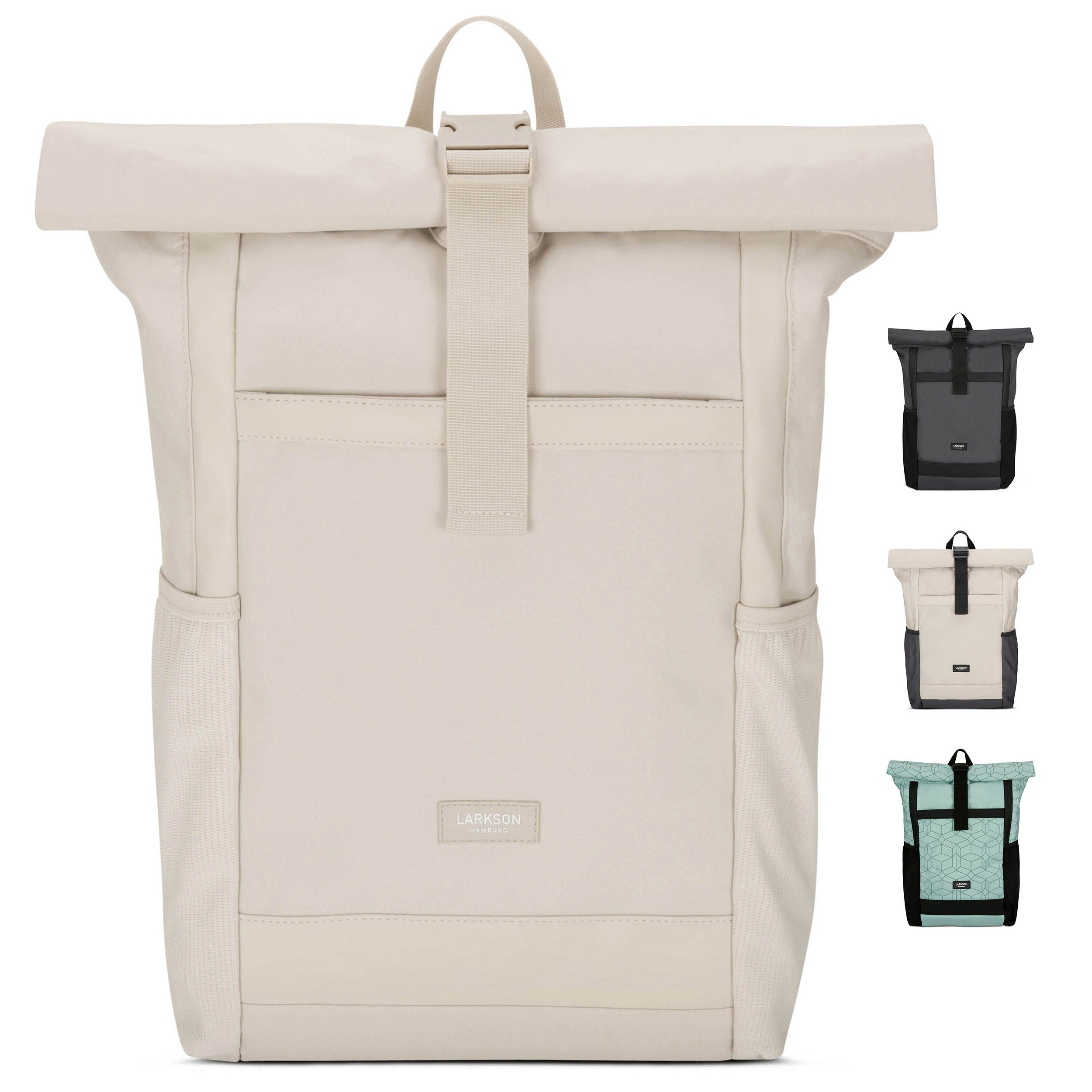LARKSON Cityrucksack No 2, Rolltop Damen Herren, Laptop Fach (1-tlg), Wasserabweisend