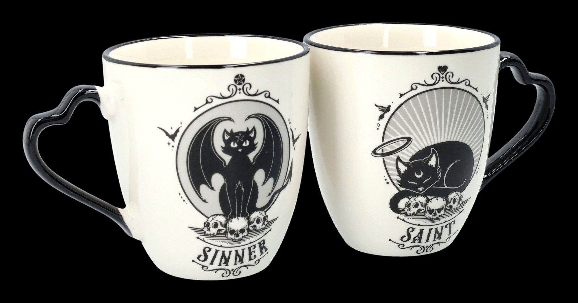 Figuren Shop GmbH Tasse Alchemy Partner Tassen - Heilige und Sünder - Katzen Tasse, Porzellan