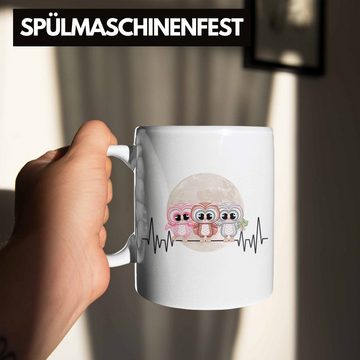 Trendation Tasse Trendation - Eulen Herzschlag Tasse Geschenk für Eulen-Fans Hobby Gesc