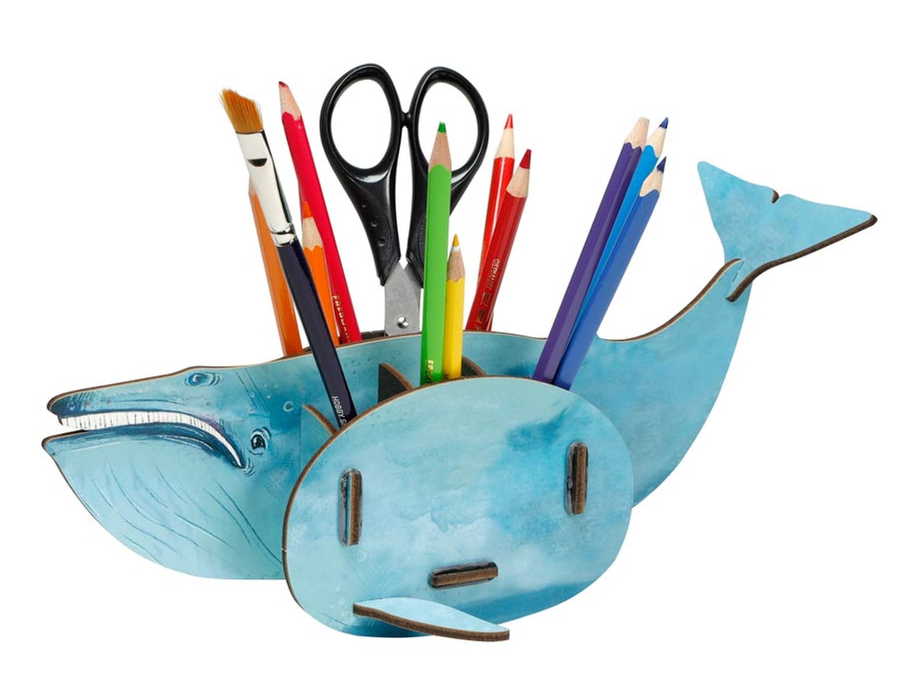 WERKHAUS® Aufbewahrungsbox Werkhaus - Stiftebox "Wal" Stiftehalter Stifteköcher Blauwal Wal