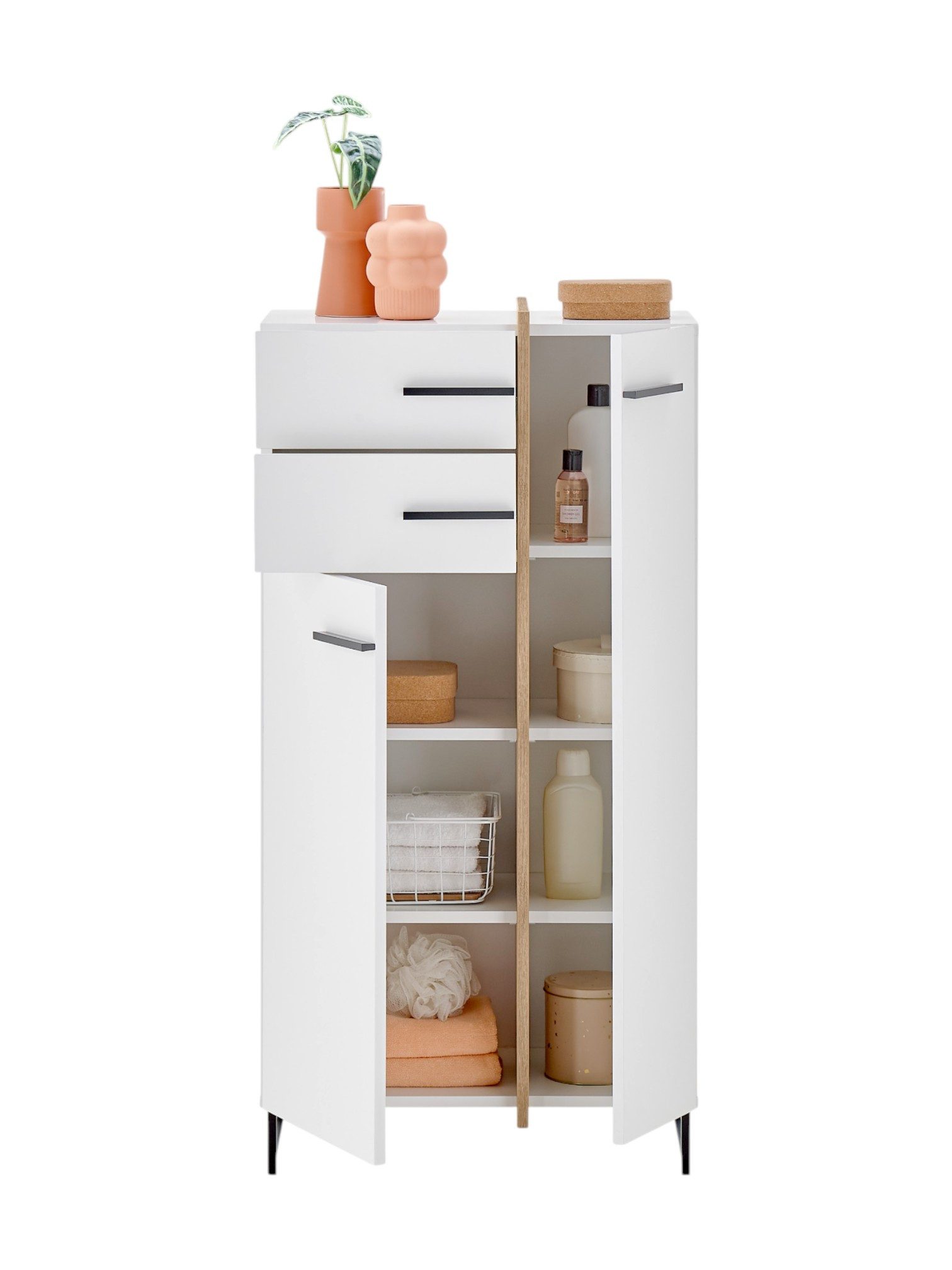 moebel-dich-auf Highboard MESSINA (Badkommode, Midischrank), Softclose-Funktion, Breite 60 cm