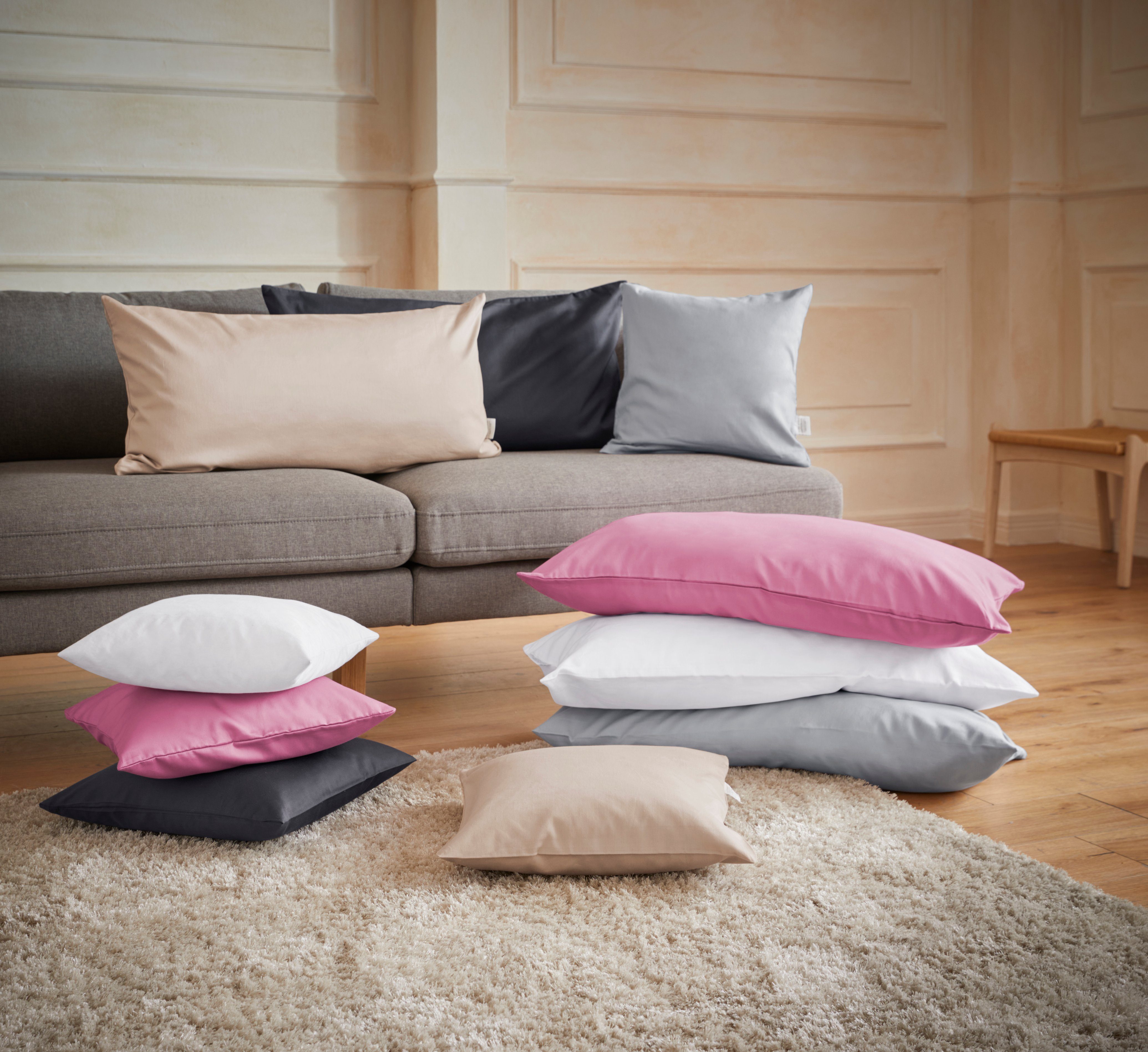 OTTO home Kissenbezug Mila, (2 Stück), Satin Qualität, in Uni Design – Bild 4 von 5