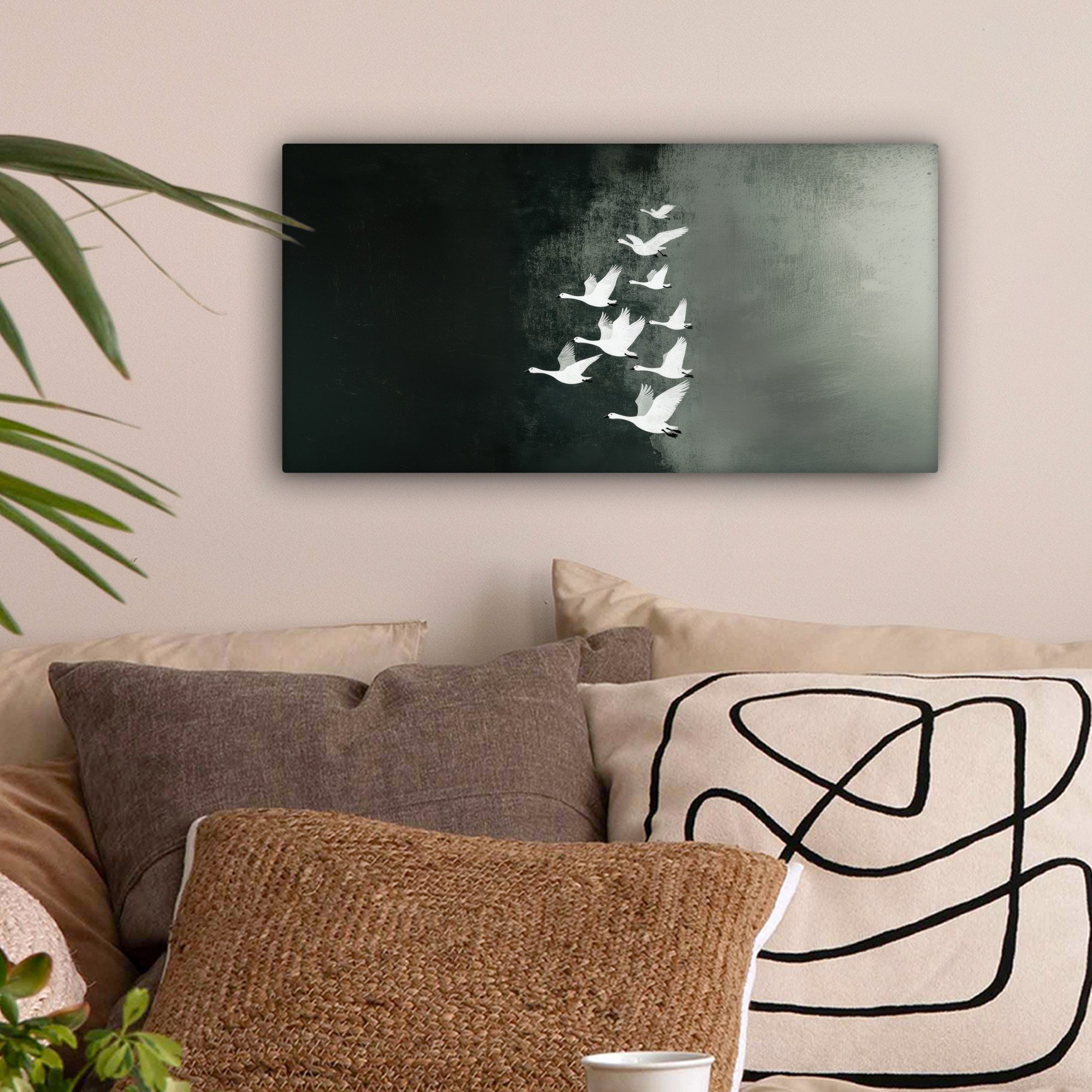 OneMillionCanvasses® Leinwandbild Panorama Vogel - Japandi günstig online kaufen