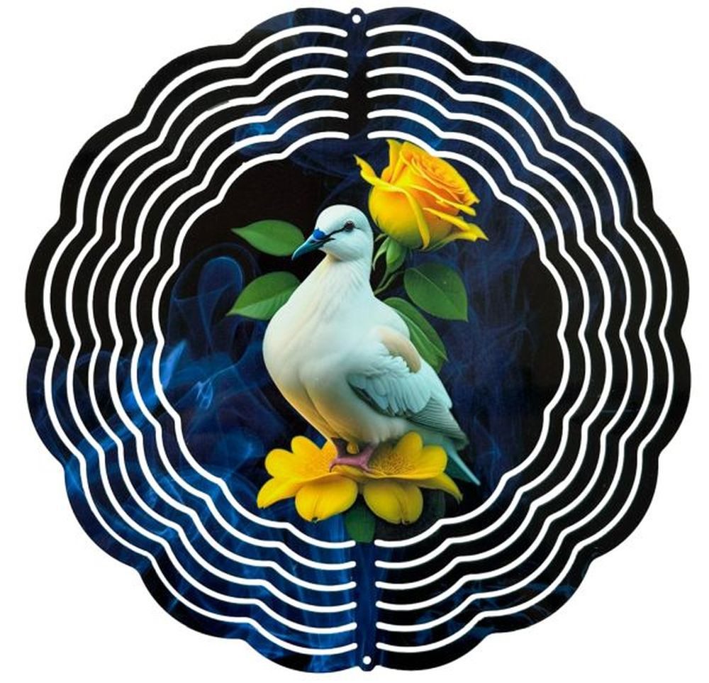 Ladreas Windspiel Edelstahl 3D Windspiel Windspinner 20cm Taube WI40