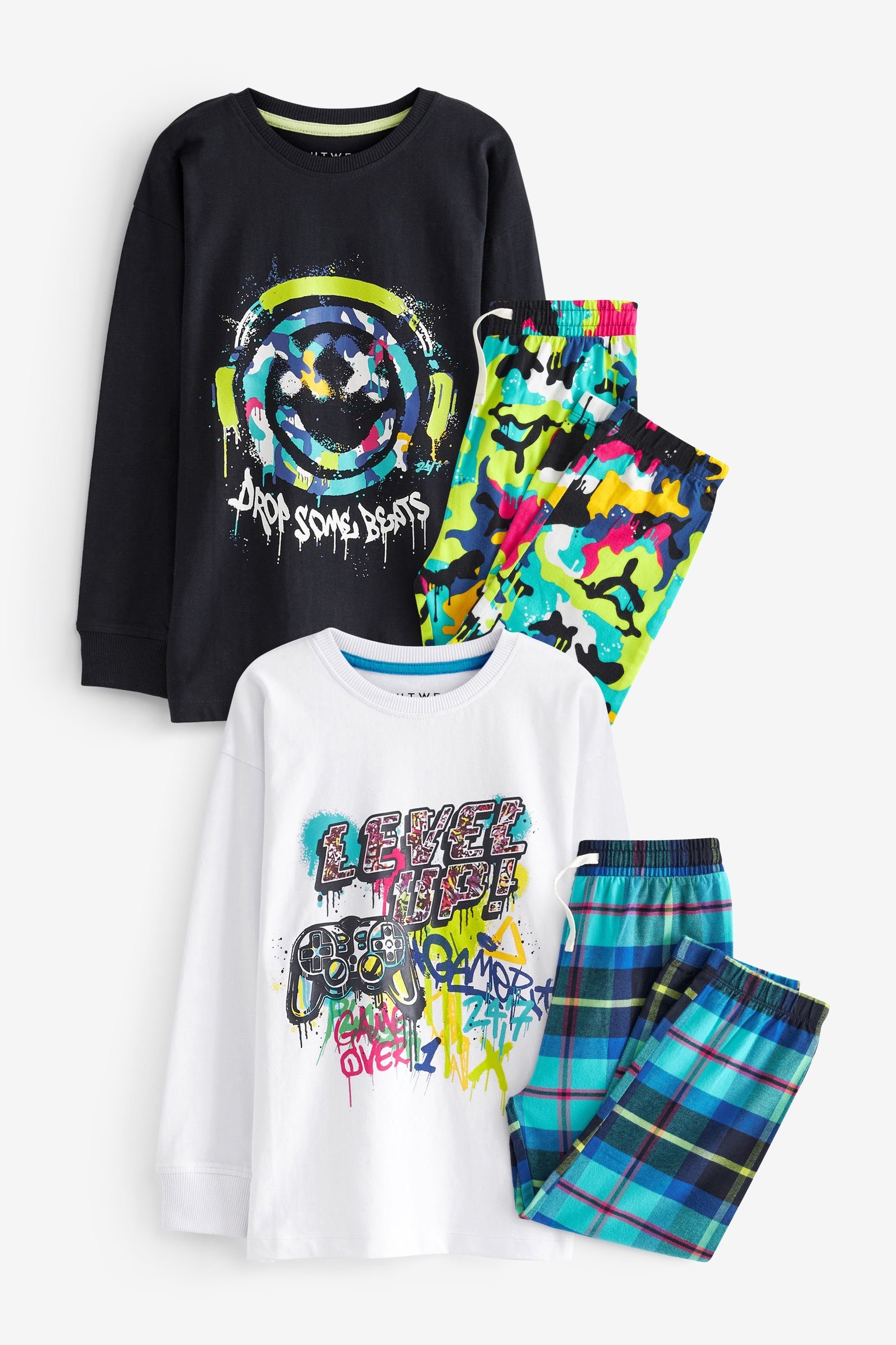 Next Pyjama Graffiti Bright im tlg) 2er-Pack (4 Pyjamas