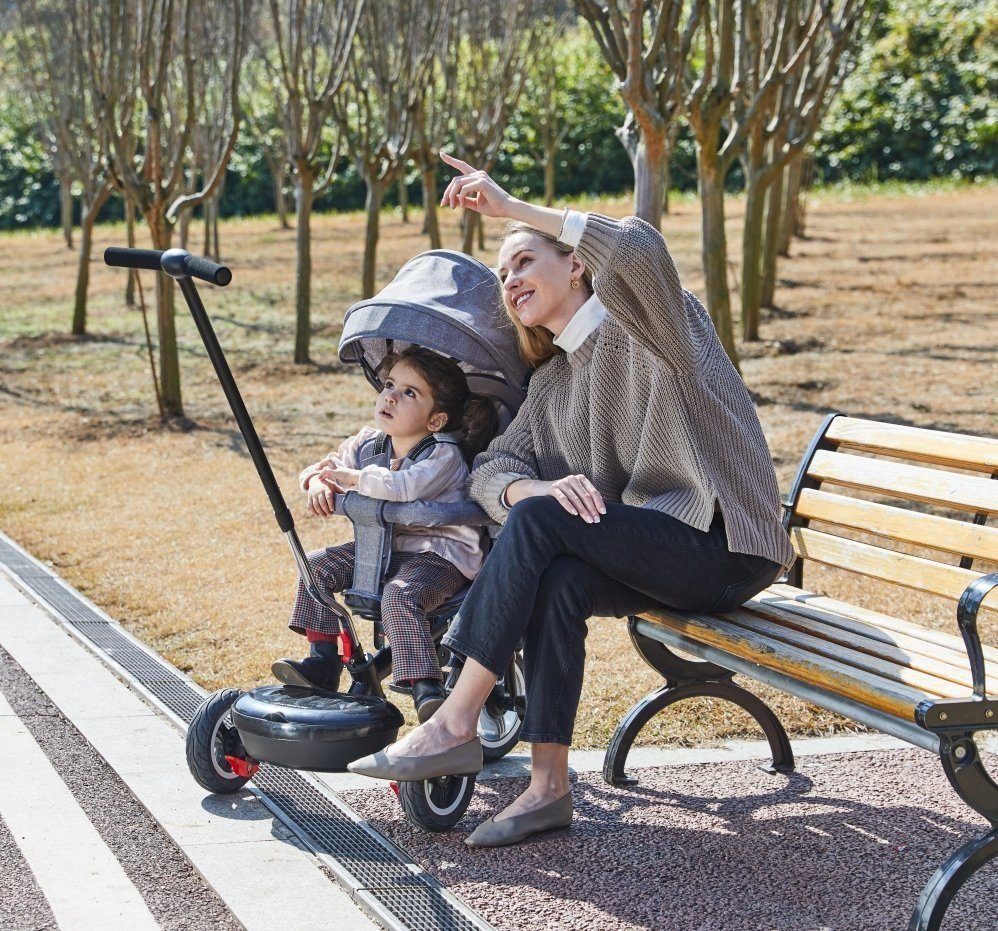 besrey Dreirad Dreirad 7-in-1 Kinderdreirad mit 360° Sitz und Räder aus Gummi