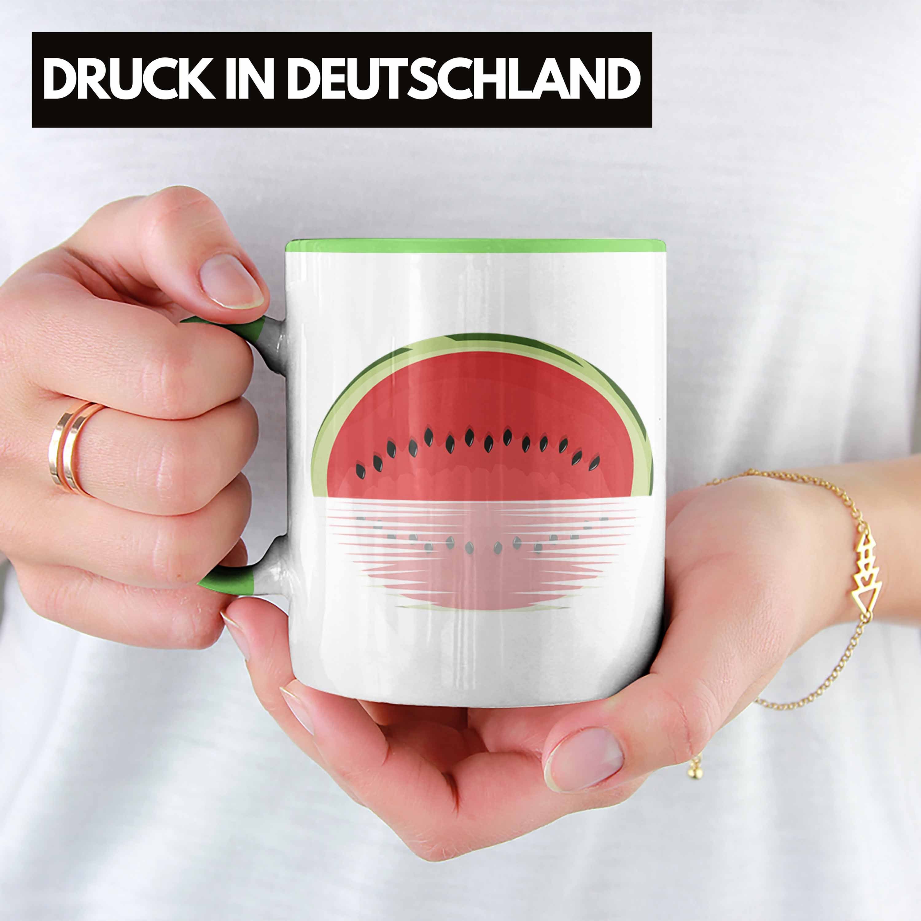 Trendation Tasse Sommer Geschenkidee Grün Tasse - Melonen-Liebhaber See Geschenk Grafik Spiegel Trendation Melone