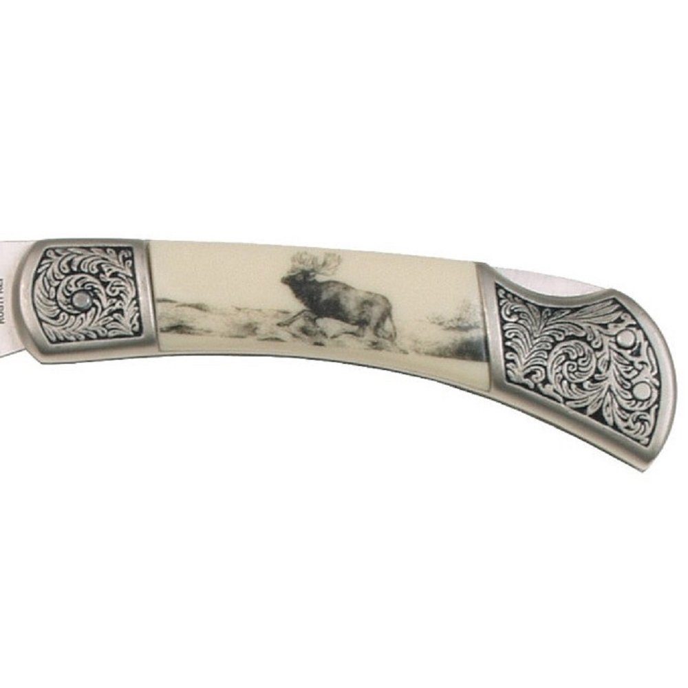 FoxOutdoor Taschenmesser Klappmesser, Jäger, mit Griffverzierung, (Packung), mit Griffverzierung