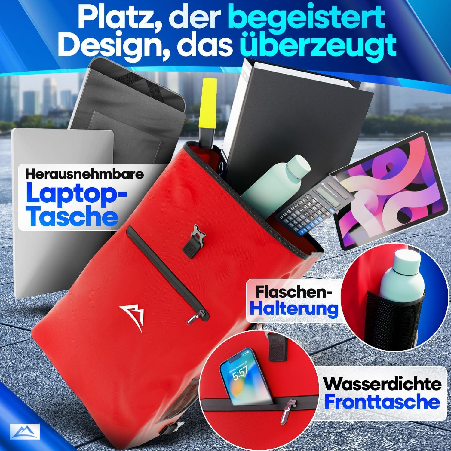 Nextcover Fahrradtasche TPU Fahrradtasche NEU 3in1 Fahrradtasche für Gepäckträger -wasserdicht