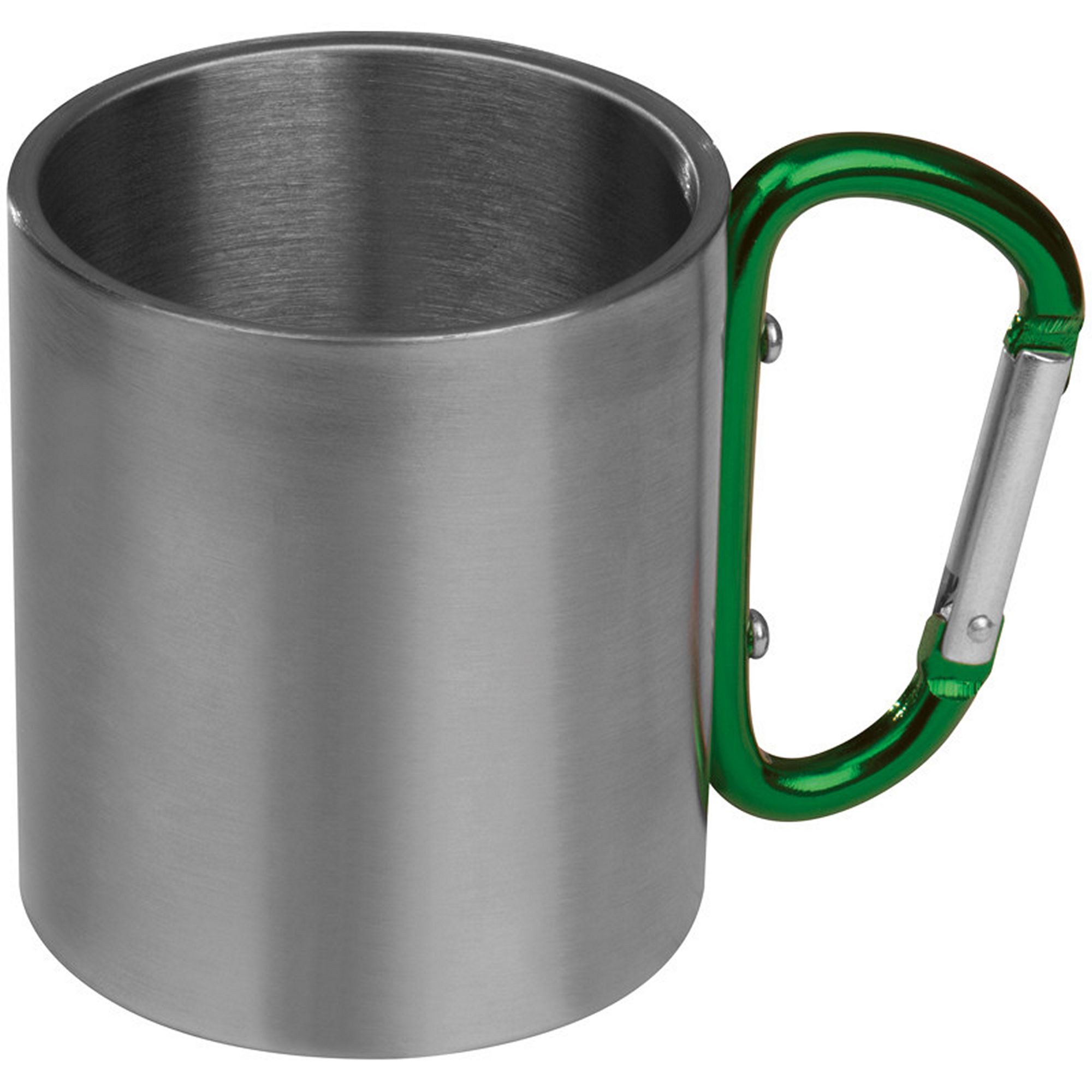 Macma Tasse Doppelwandige Tasse aus Edelstahl mit Karabinerhaken / Farbe: silber-g