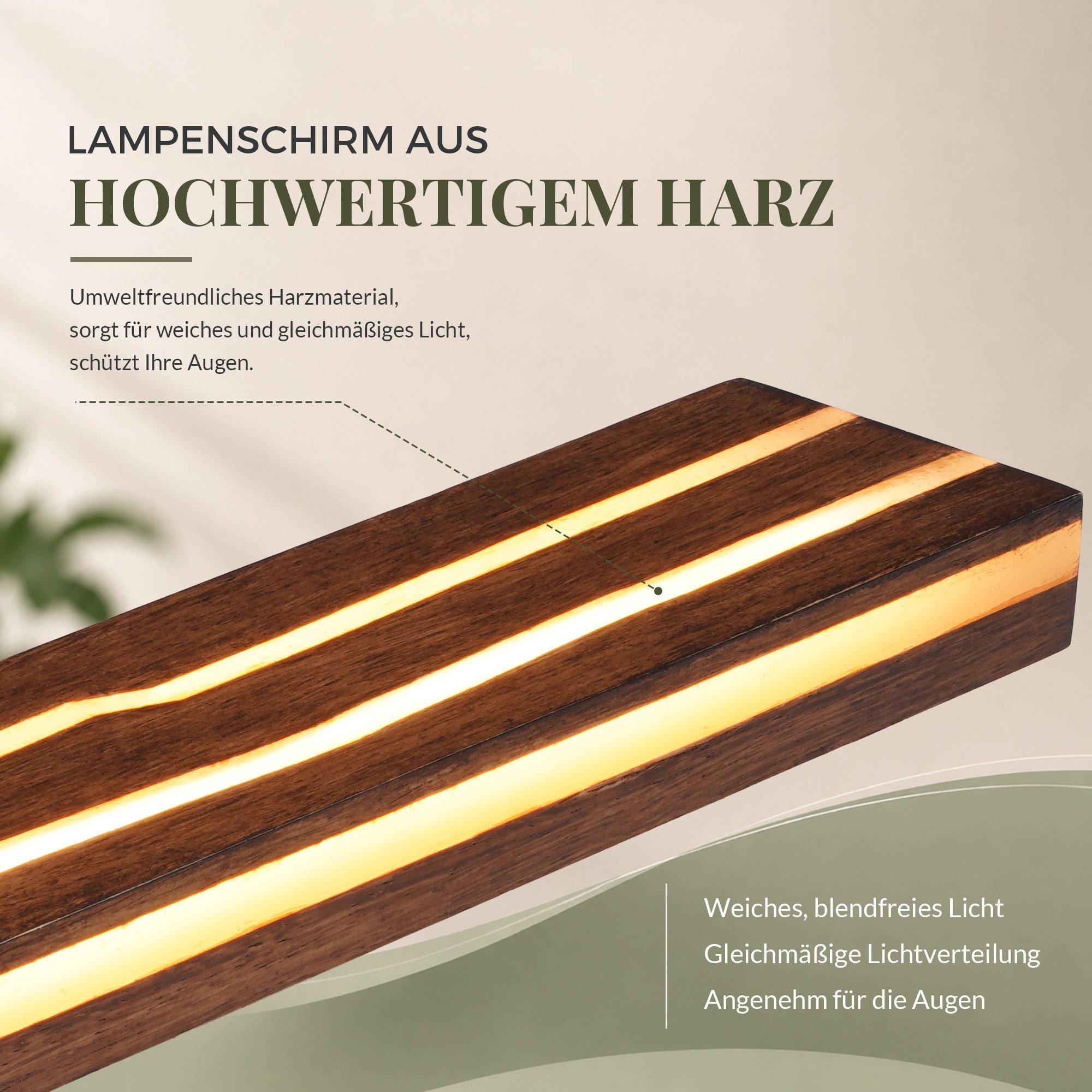 ZMH Wandleuchte Walnussfarbe 50/100 cm, 3000K warmes Licht, indirekte Beleuchtung, ohne Leuchtmittel, blendfrei, hohe Farbwiedergabe, schnelle Montage, modern & – Bild 5 von 5
