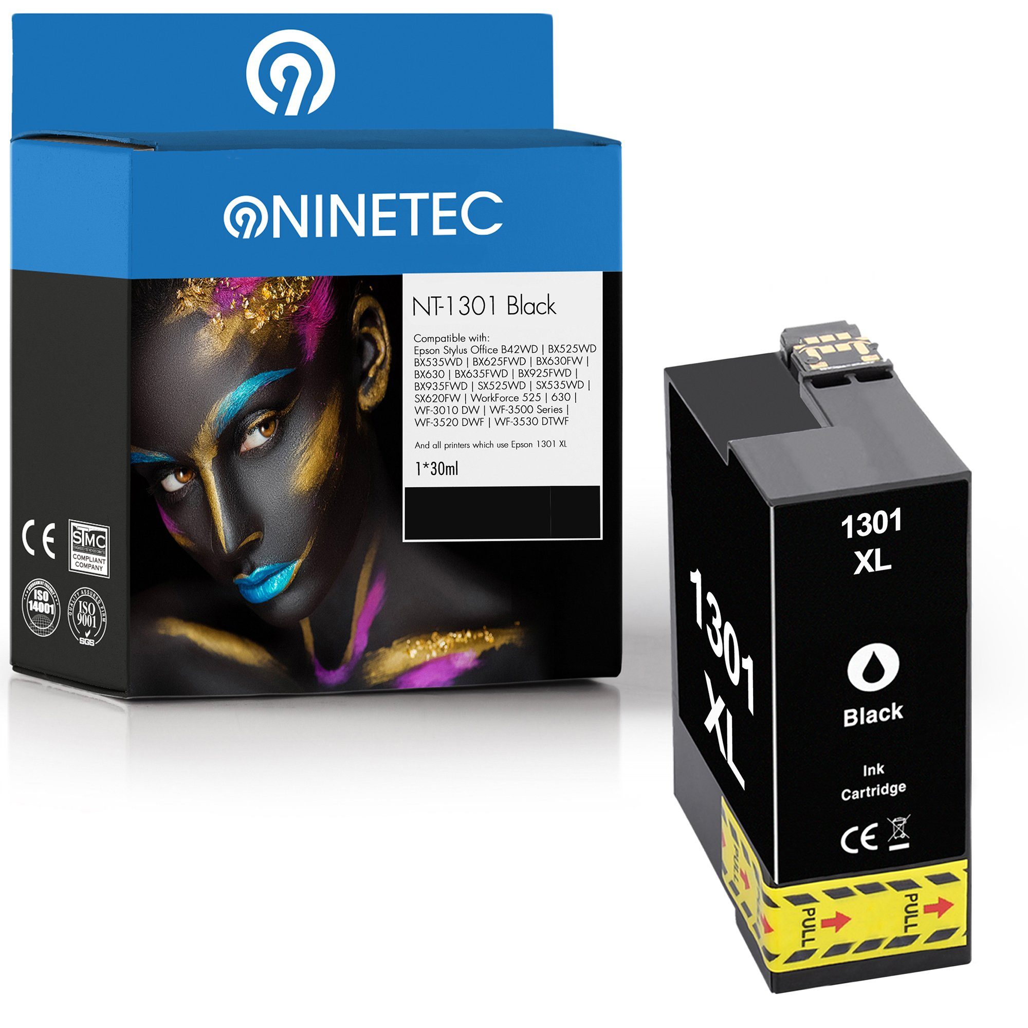 NINETEC ersetzt Epson T1301 Black Tintenpatrone