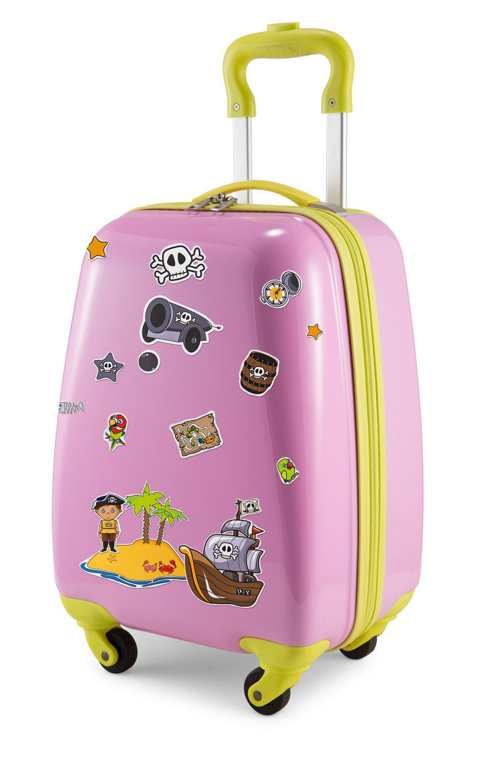 Hauptstadtkoffer Handgepäckkoffer For Kids, 4 Rollen, Kindertrolley mit Piratenaufklebern, ABS / Polycarbonat